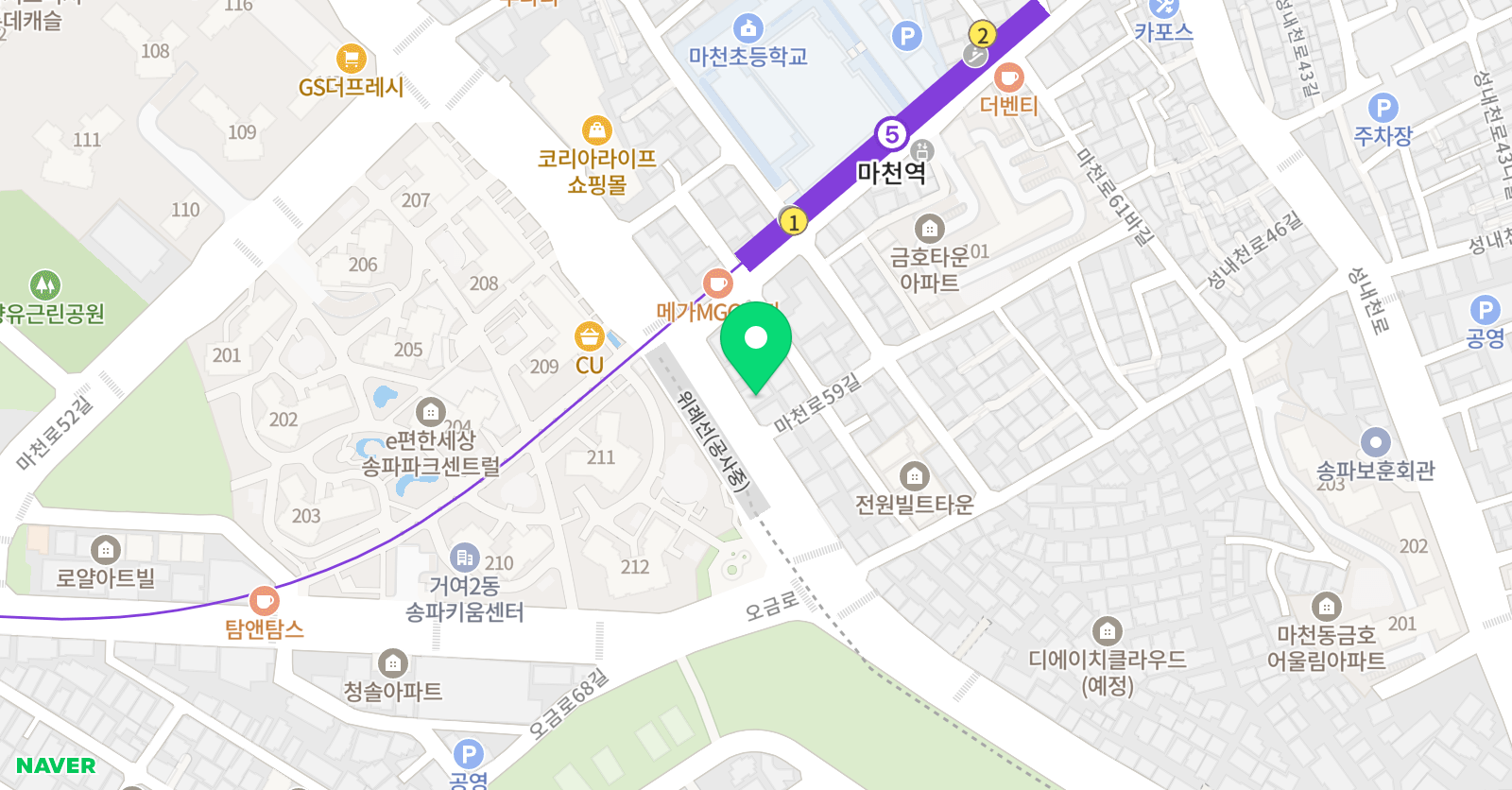 스마트해법 수학 마천 해법셀파 수학교습소 위치