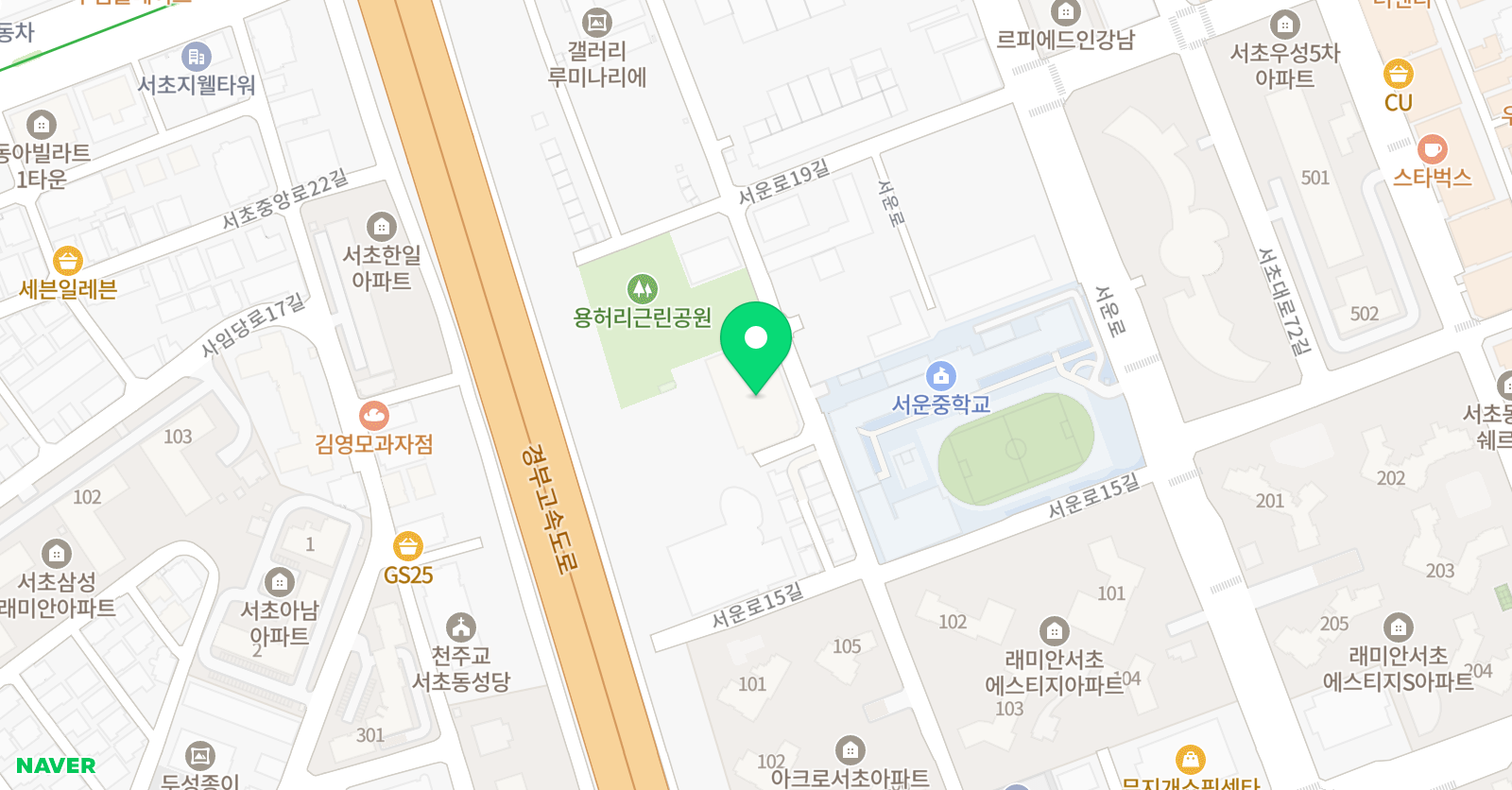 코오롱스포렉스 실내수영장 서초점 위치