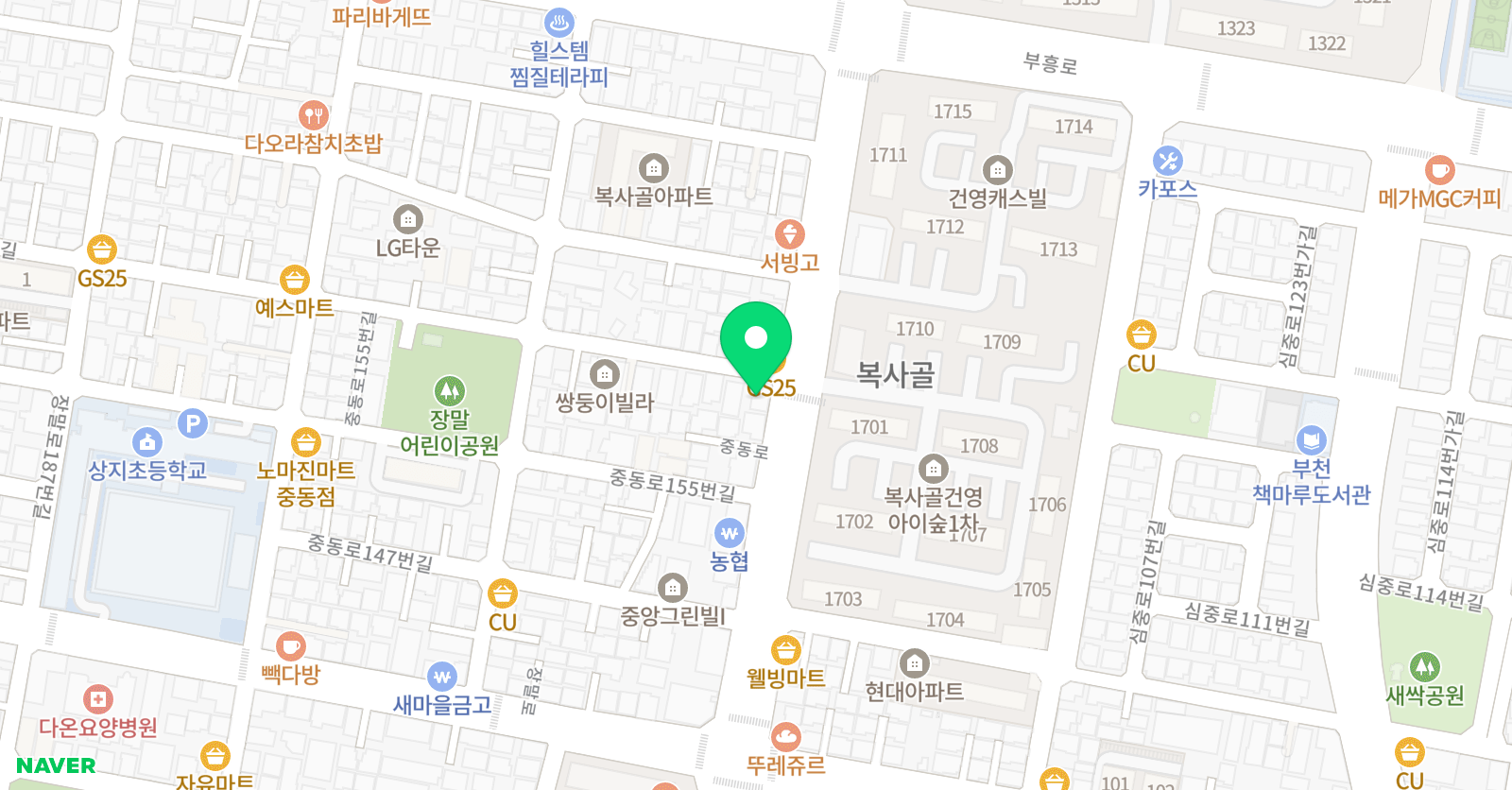 뮤엠 영어 중동점 위치
