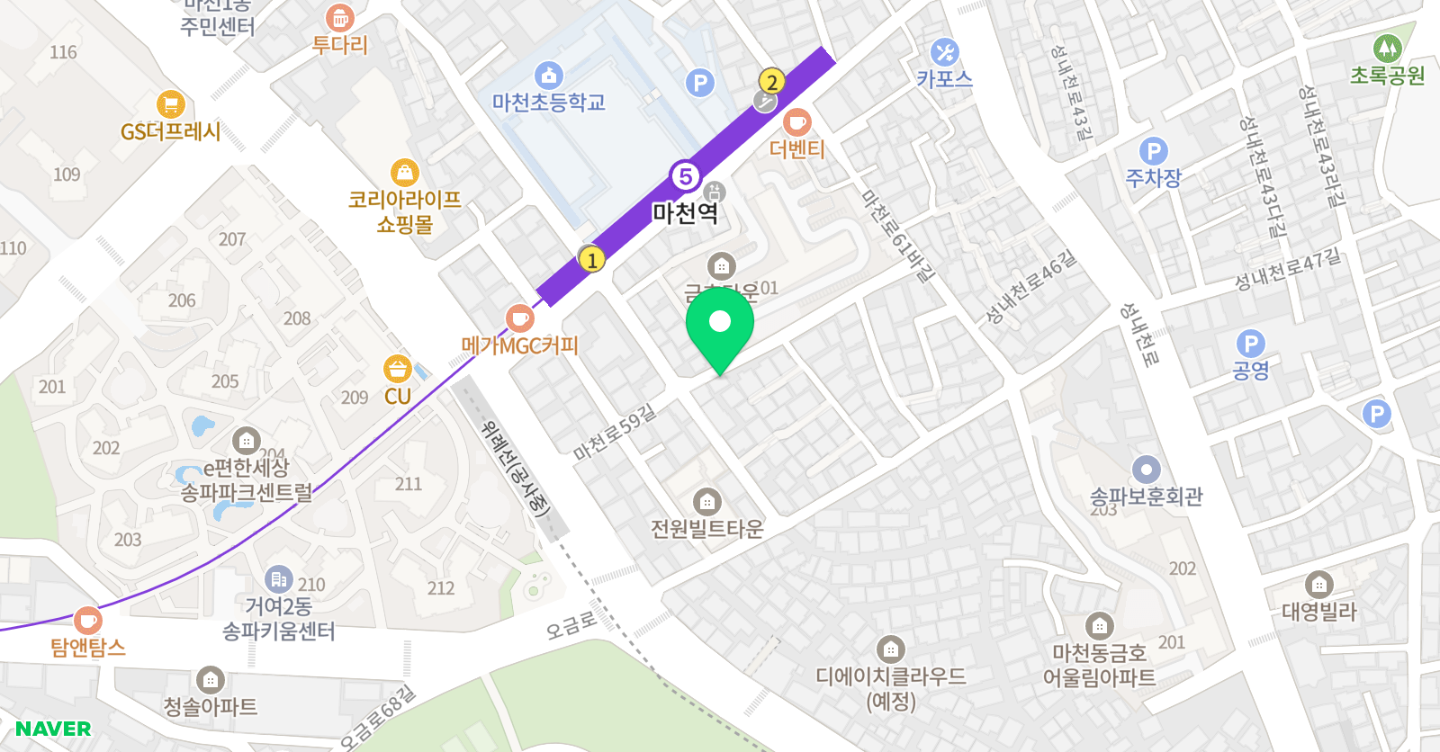 유니팝 미술 마천센터 위치