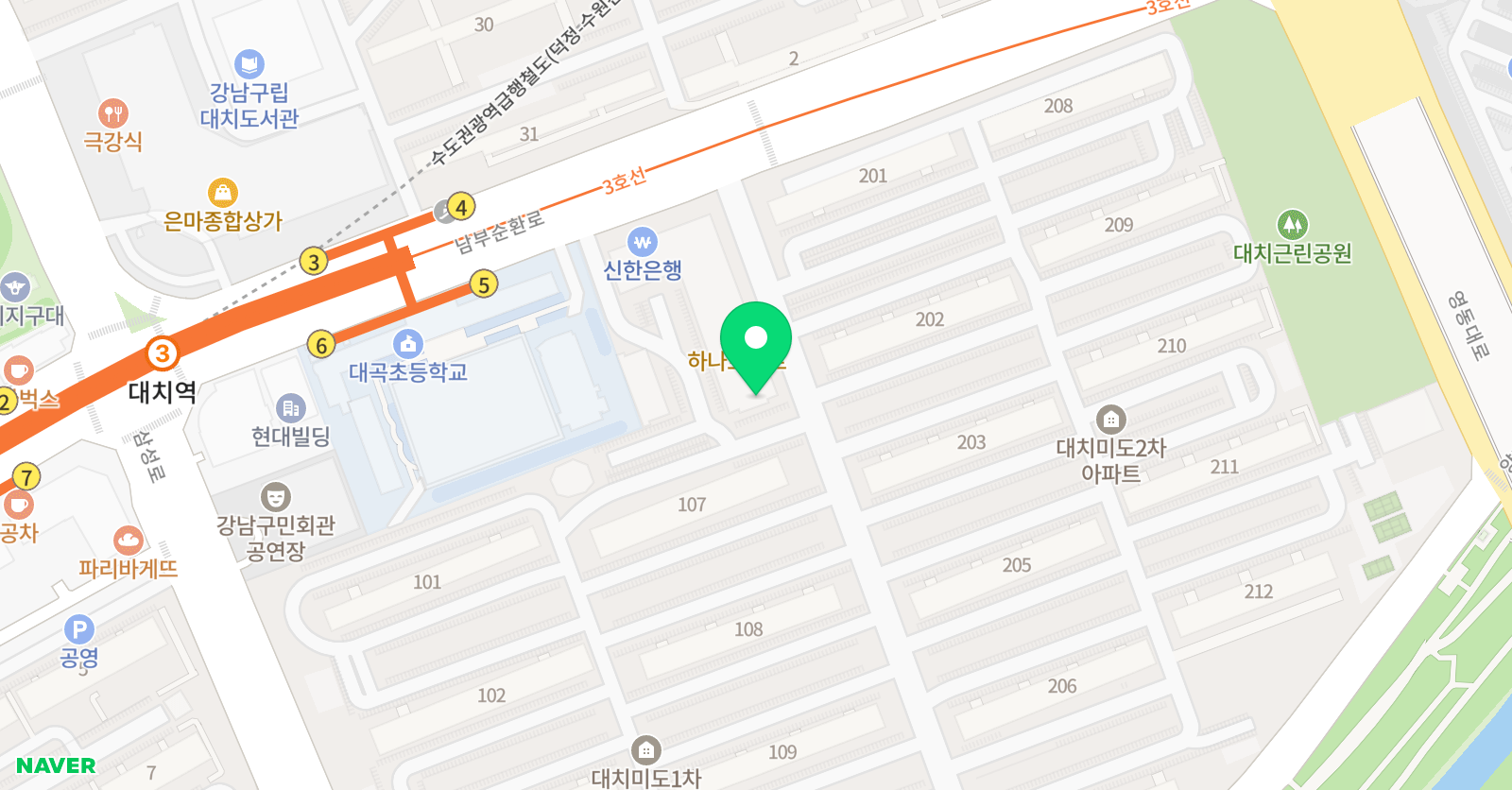 미도한뜻 음악학원 위치