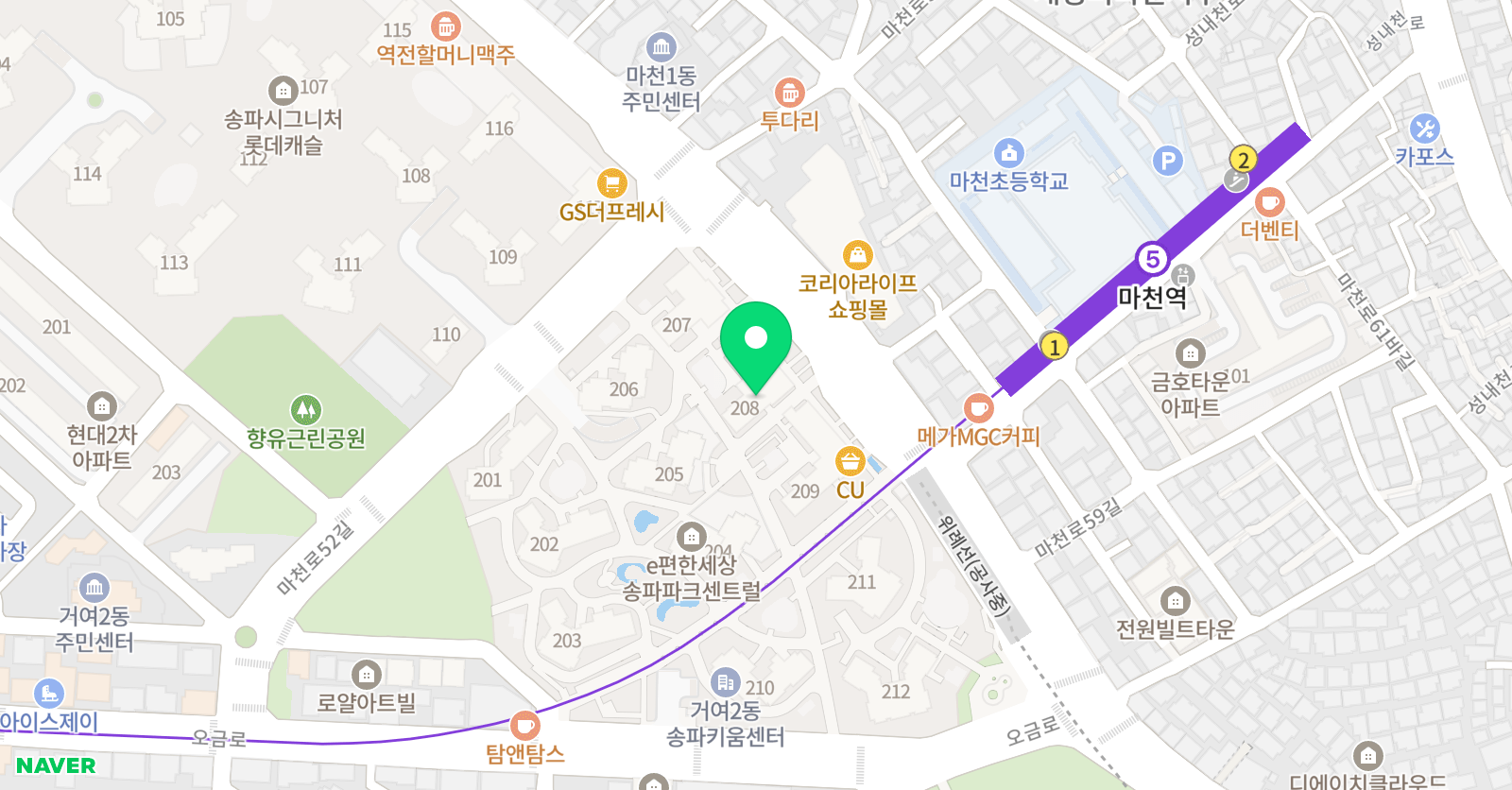 센트럴 영어 위치