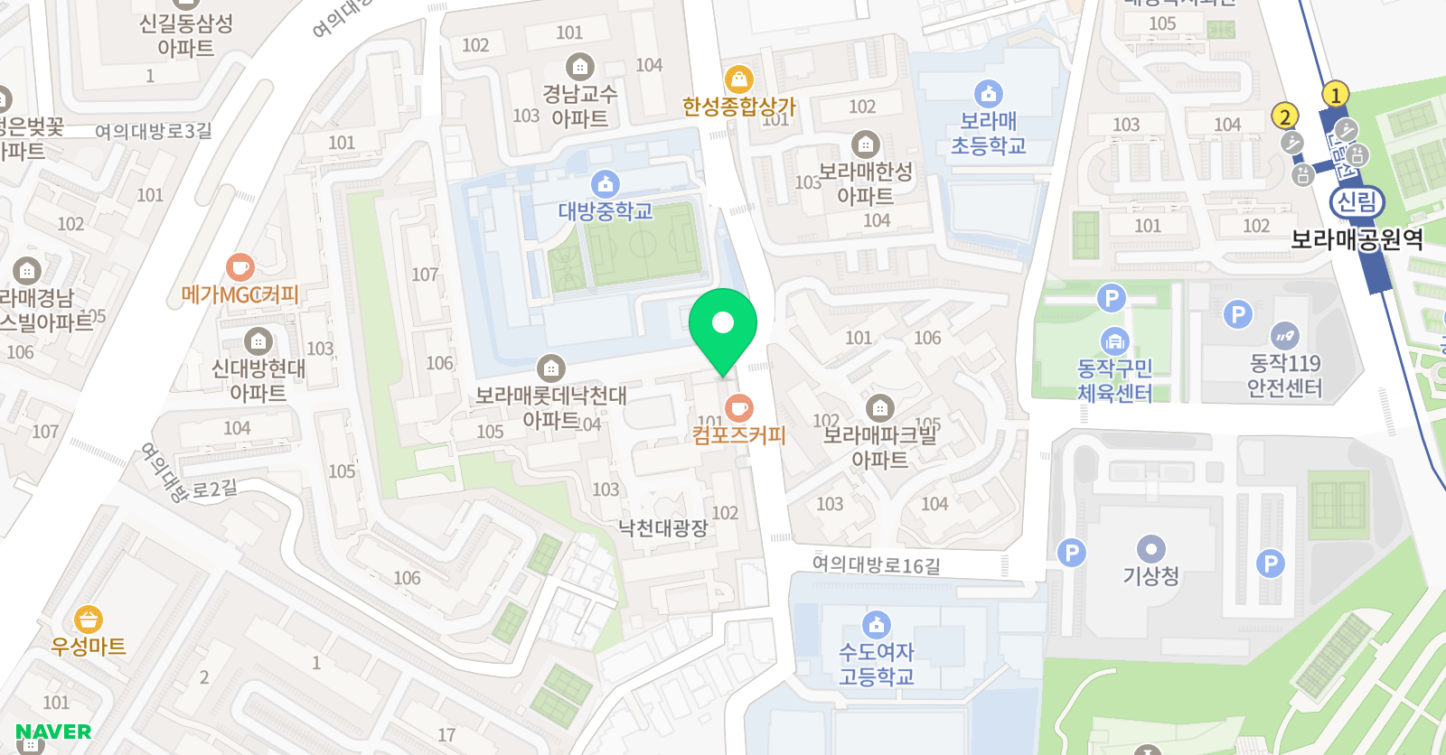 강담 태권도 위치