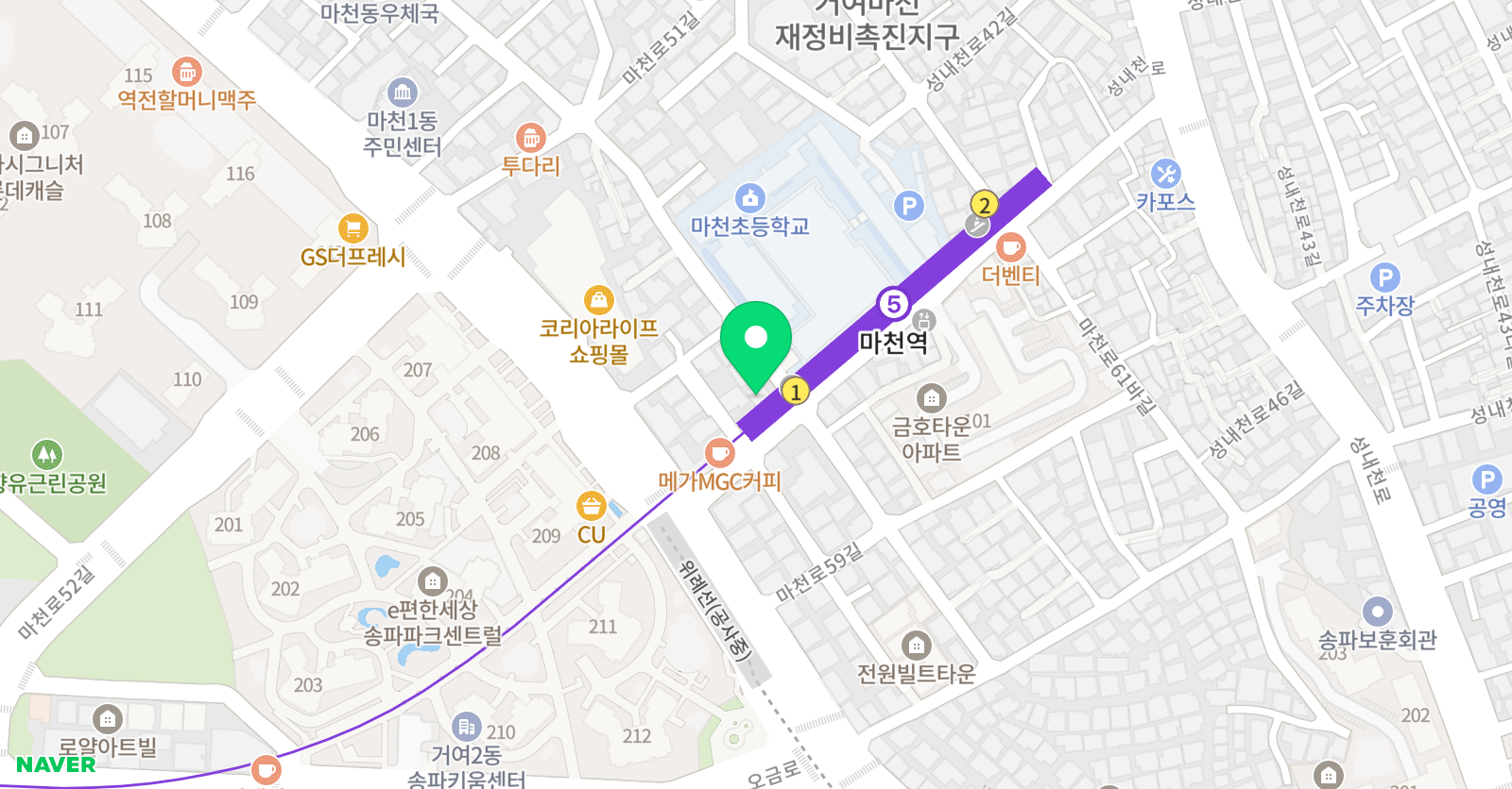 삼성 영어 셀레나 마천 센트럴 학원 위치