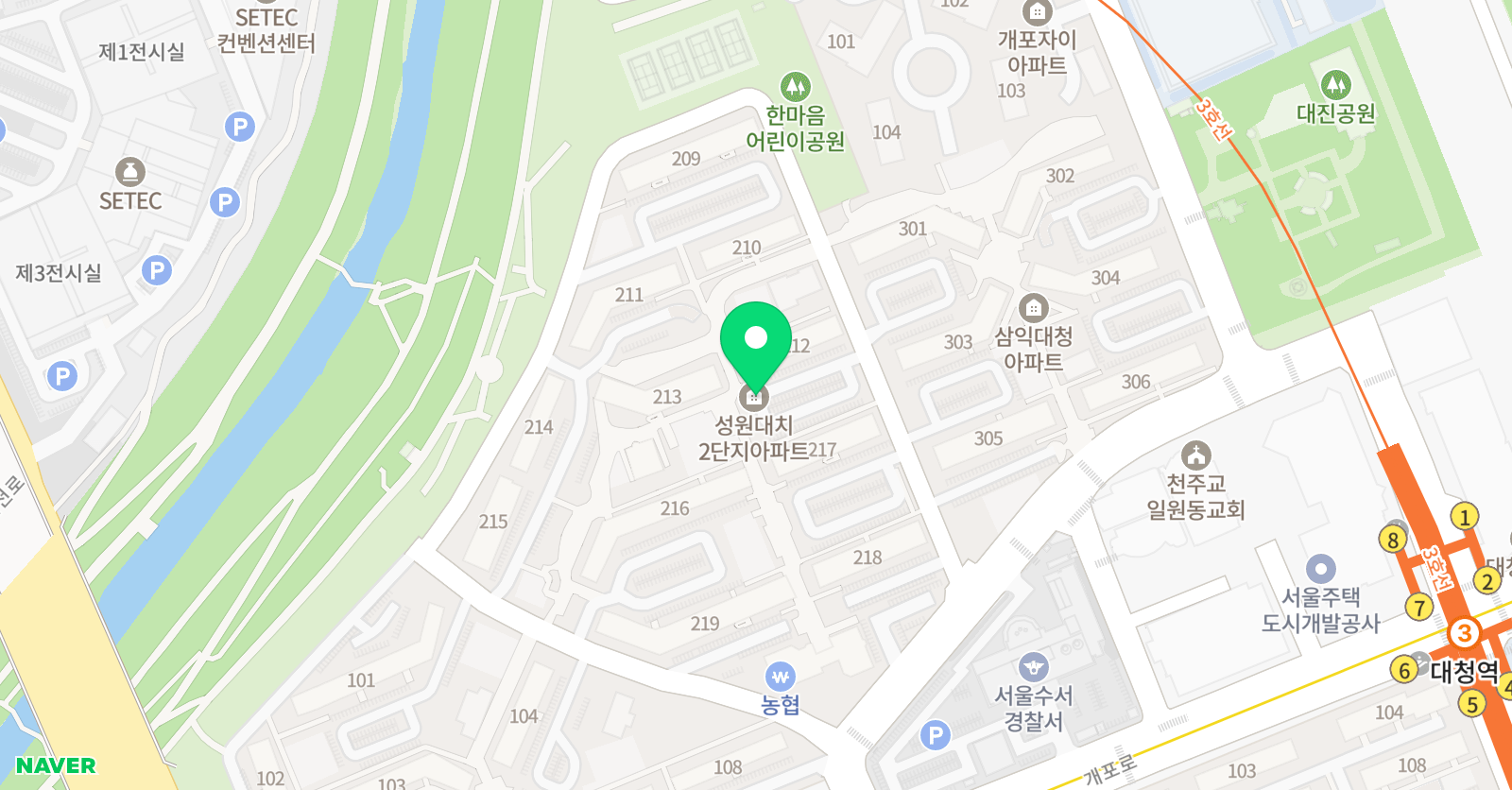 정의 체육관 위치