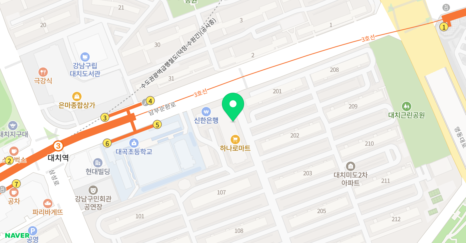 리드인 대치미도점 위치