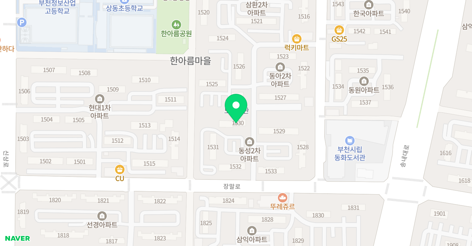 3030영어 상동한아름러닝센터 위치