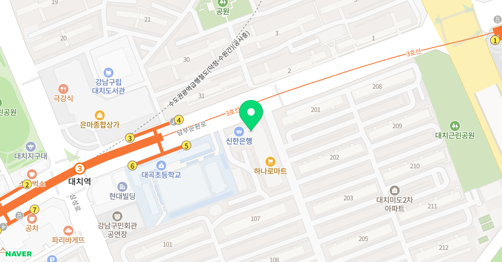 세종 앨리발레 번지피지오 위치