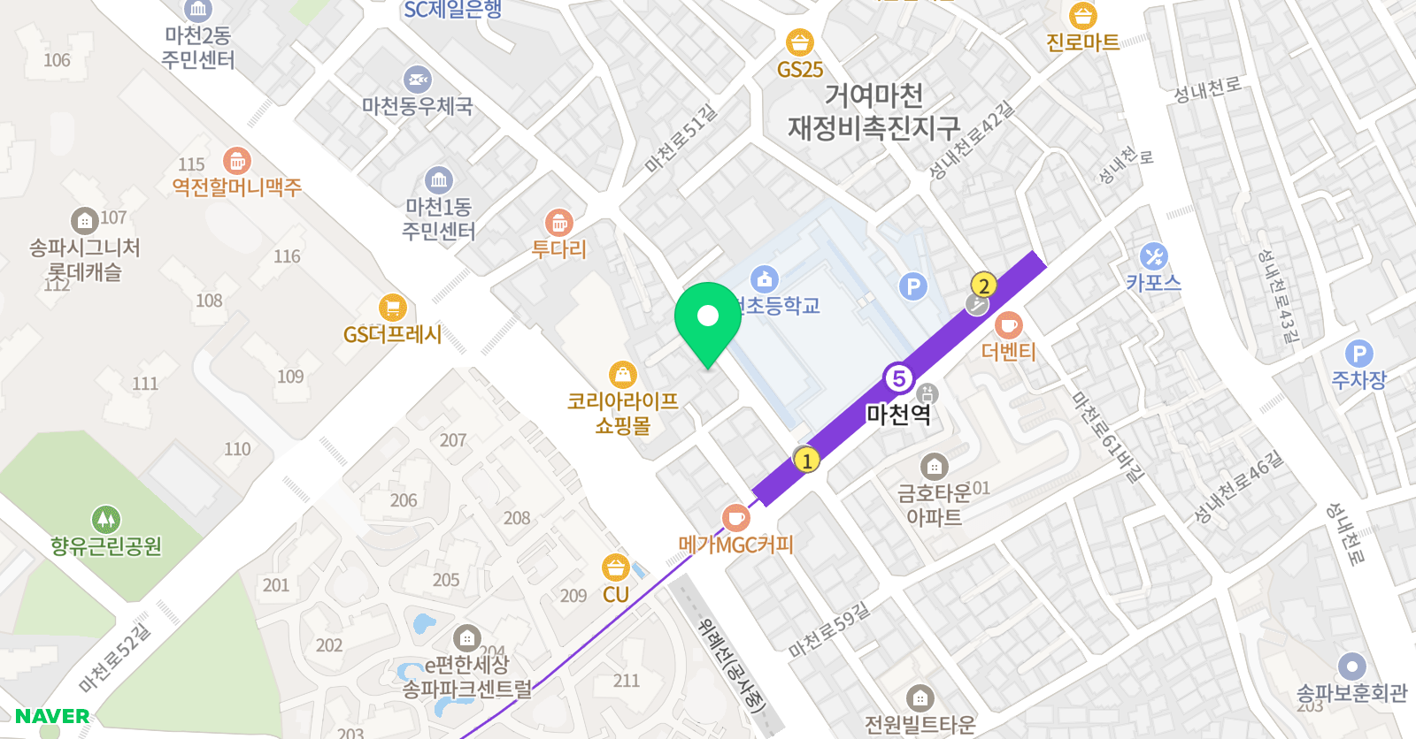 마천동 피아노클래프 음악 위치