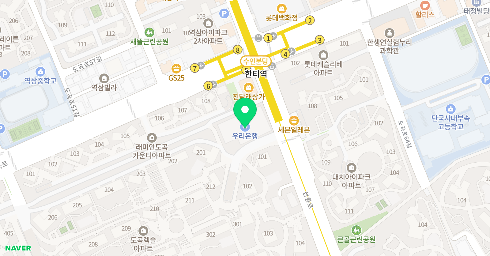 어린이현대미술교육연구소 빅피쉬아트 도곡본원 위치