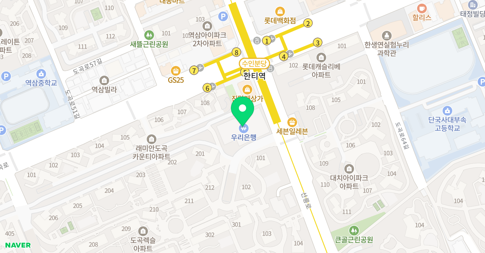 키즈스피치 마루지 대치점 위치