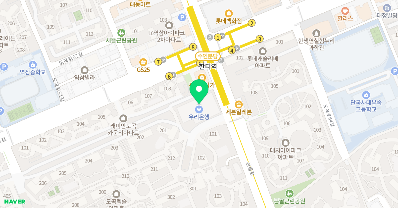 최상위권 수학학원 대치관 위치
