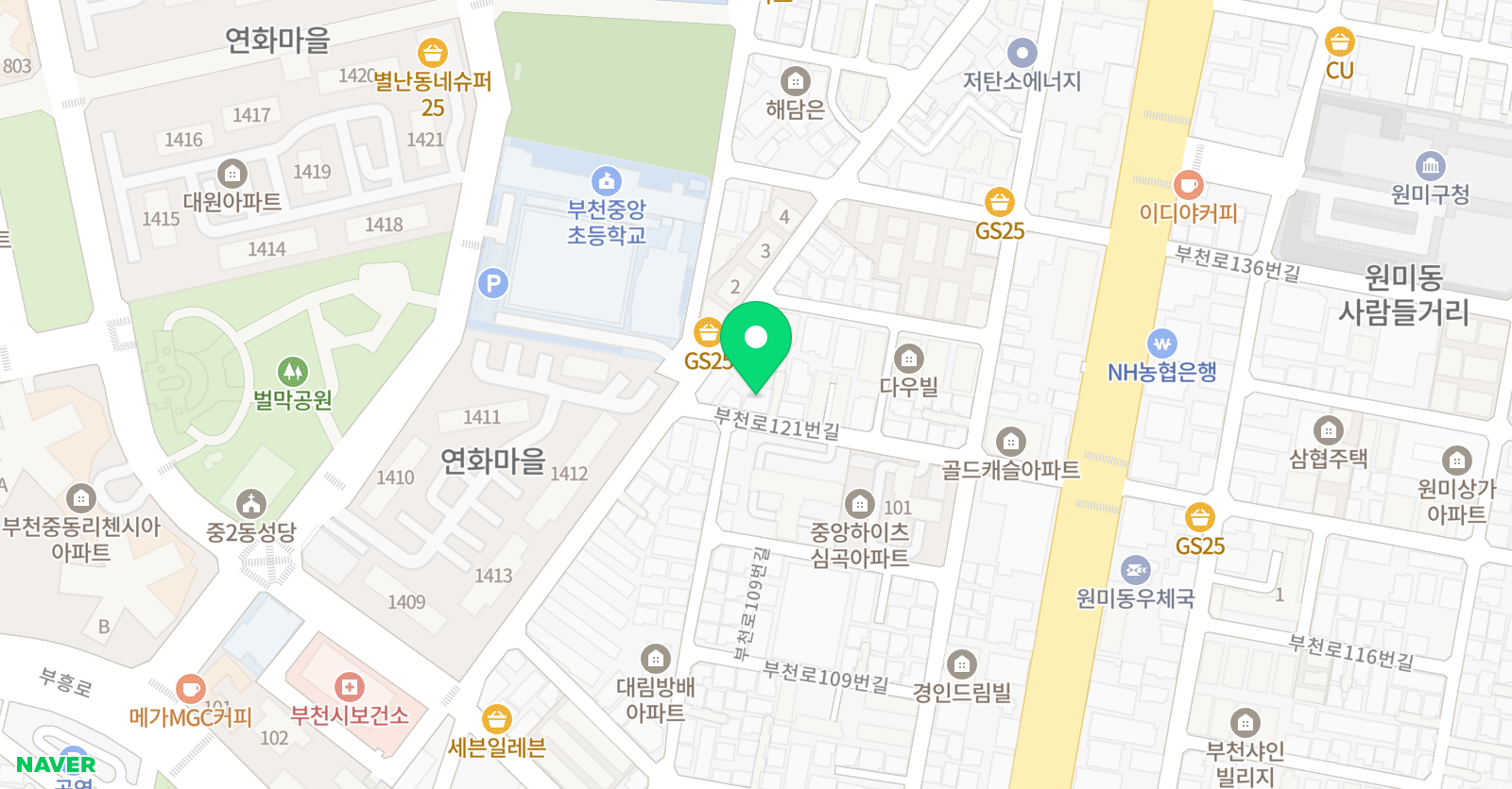 정한리더스 학원 위치