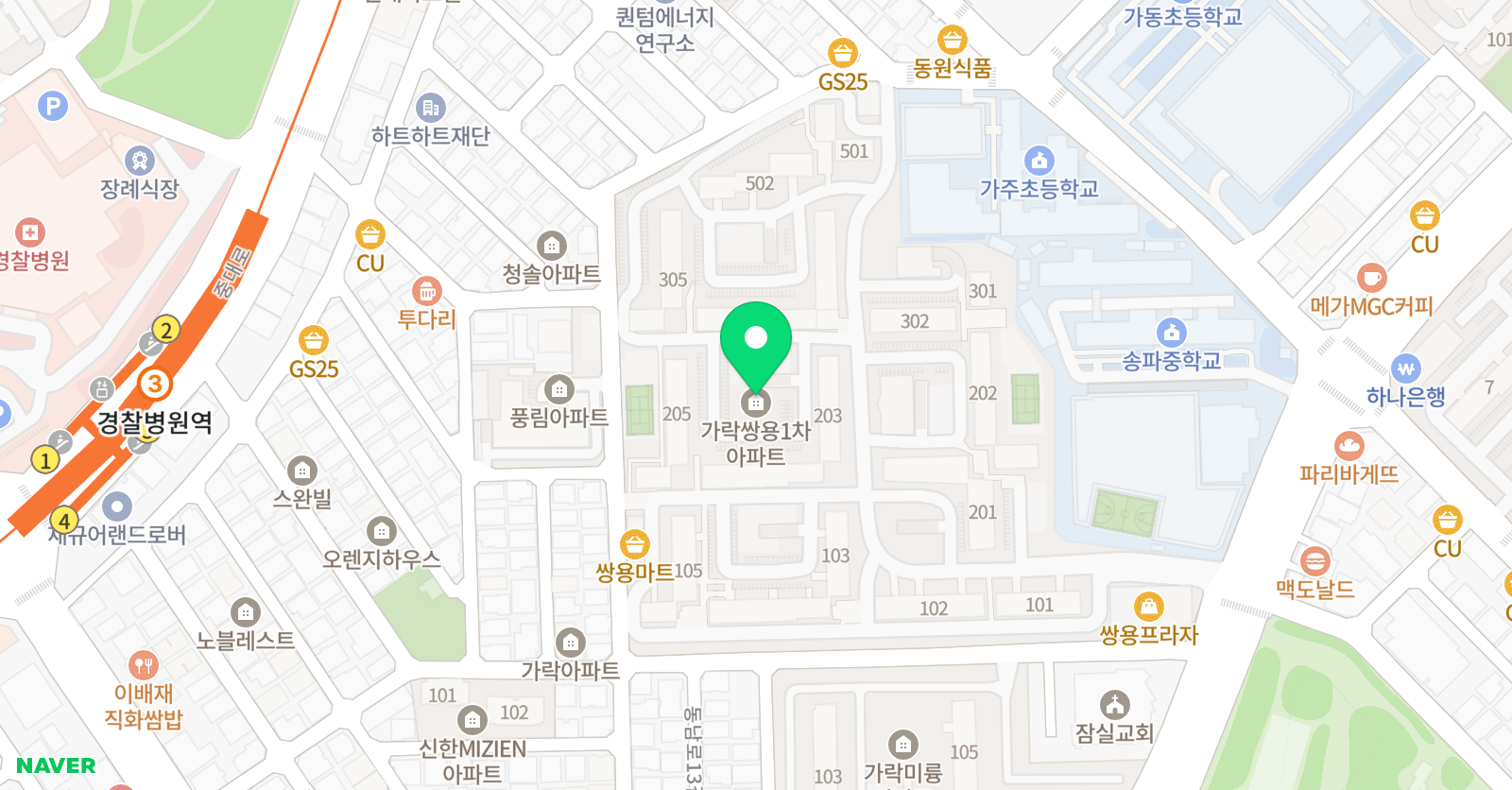 쌍용 올림픽 태권도장 위치