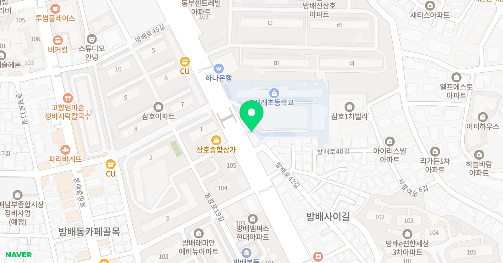 아이로운태권도 위치