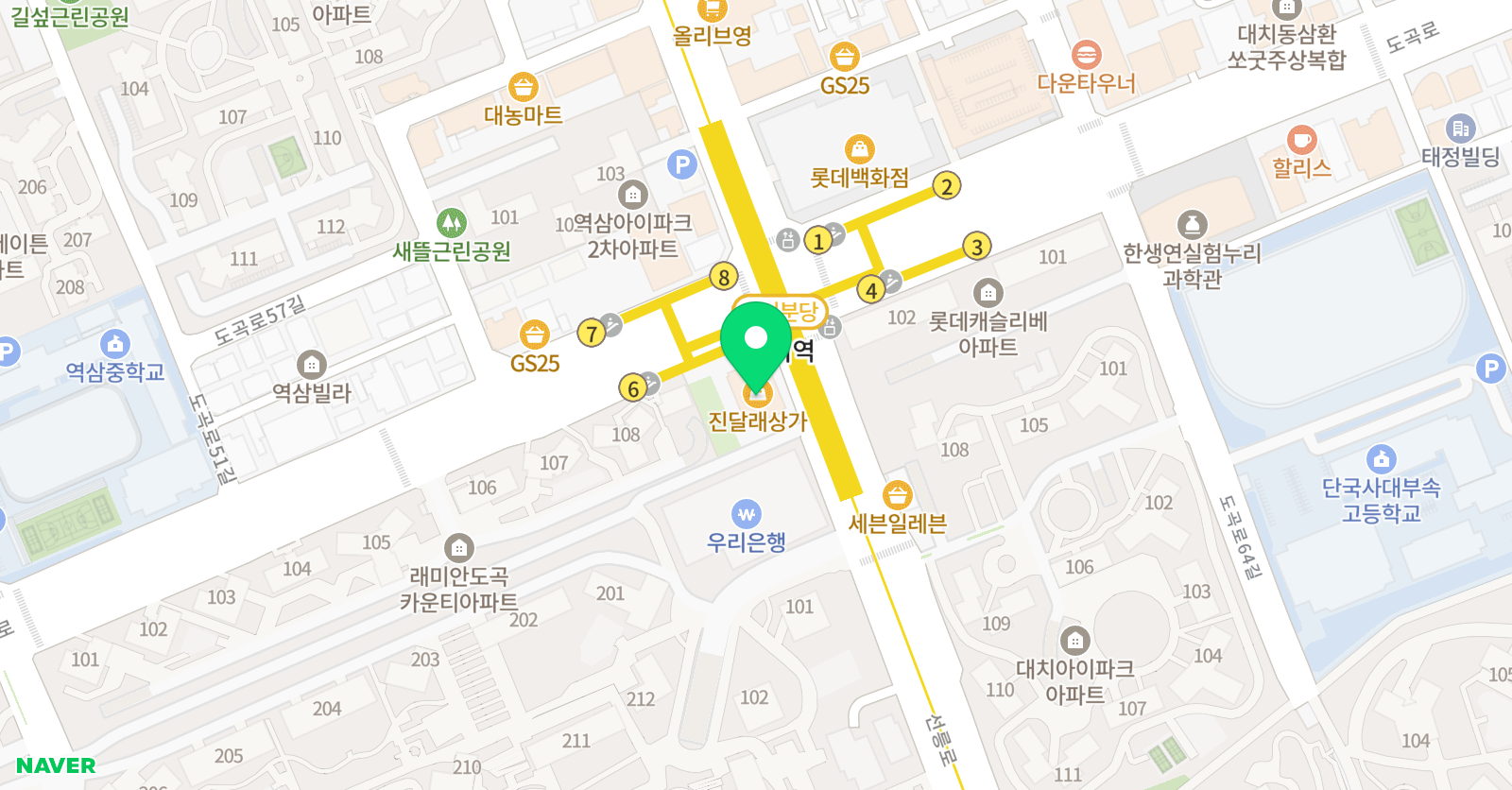 책나무 대치점 위치