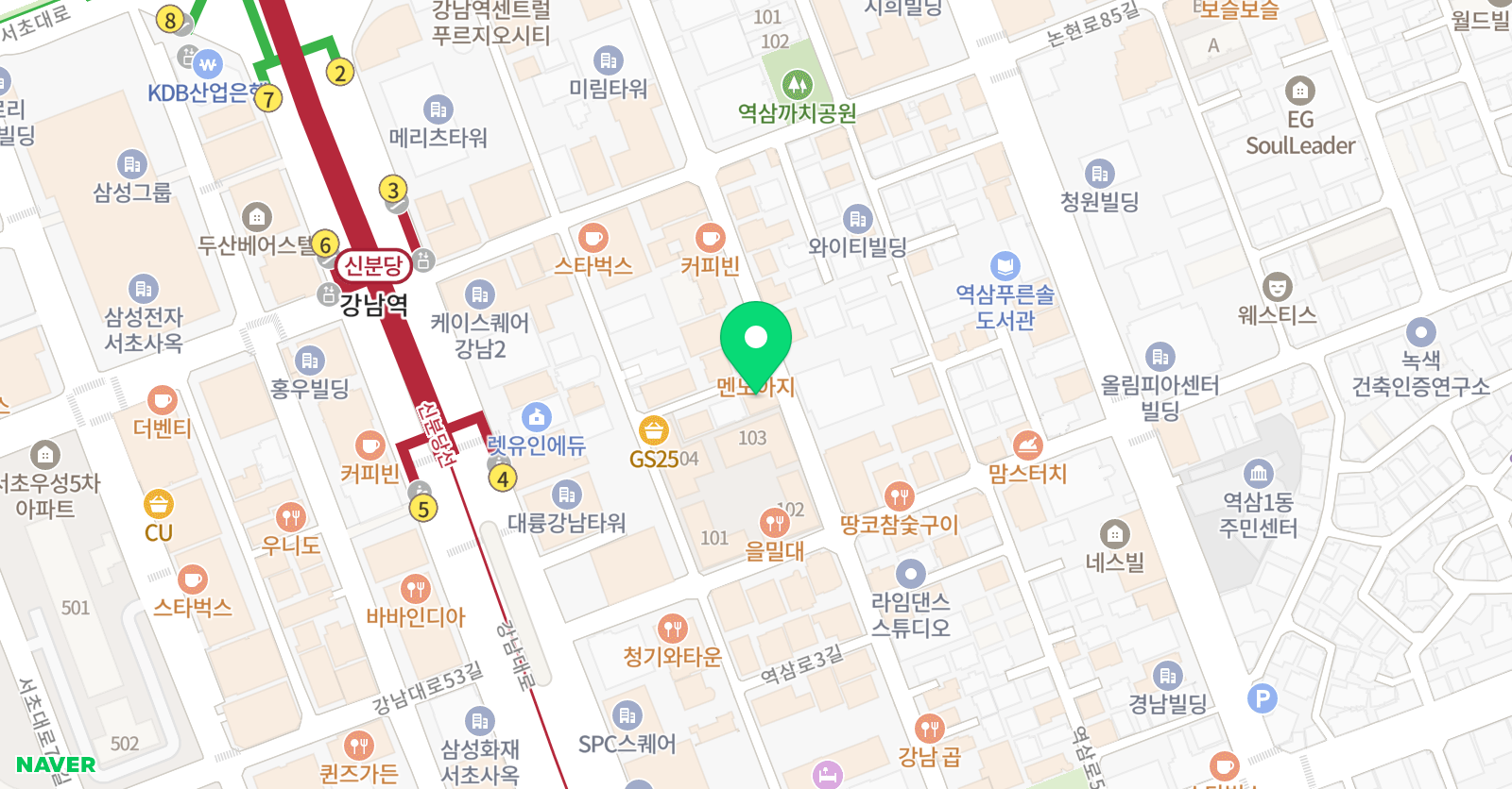 플러스스피치 학원 강남점 위치