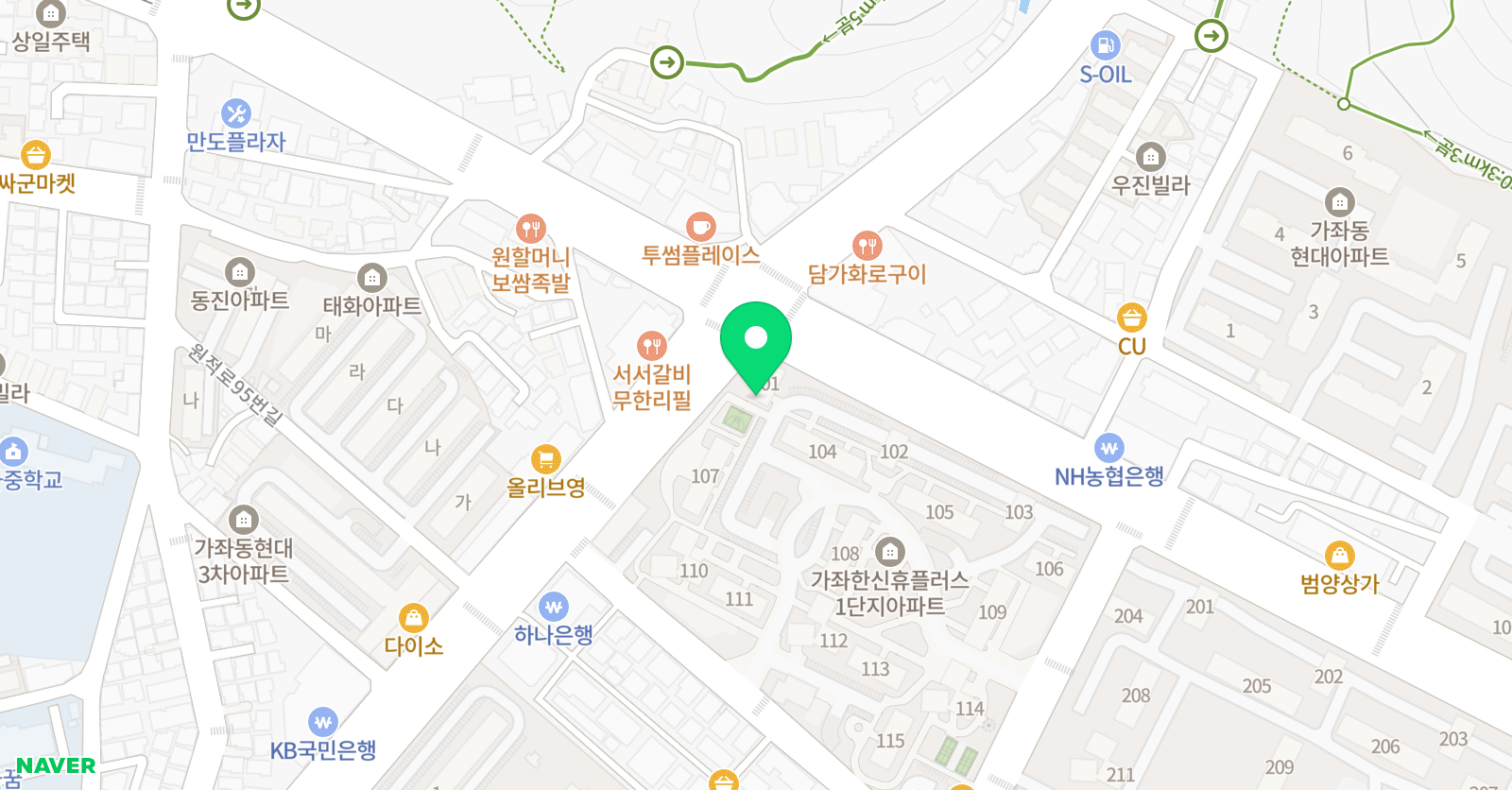 뮤엠 영어 한신휴플러스NEST 위치