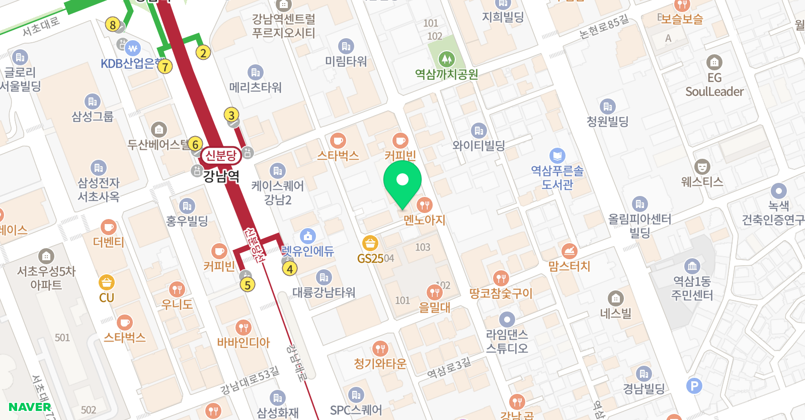 바른라인 위치