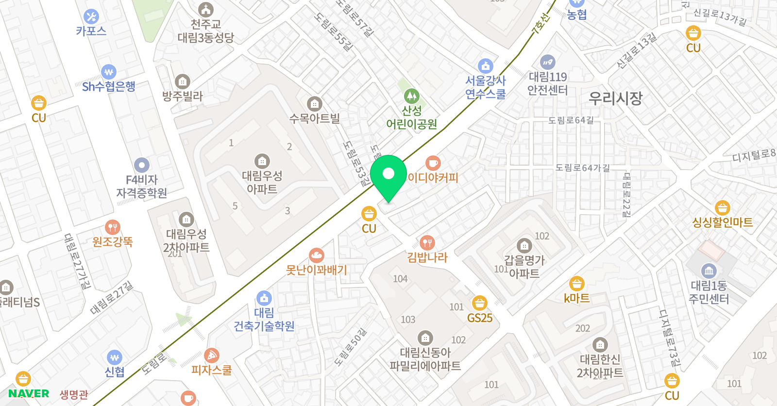 삼성 영어 오르다보습학원 위치