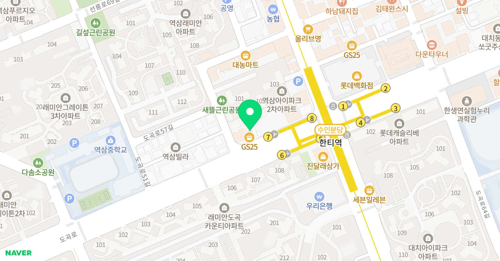 자라다남아 미술학원 강남대치원 위치
