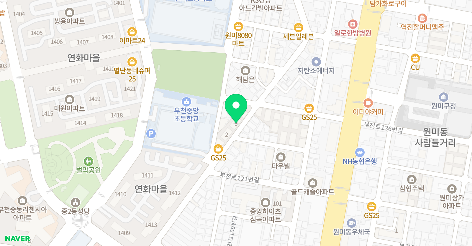 비끄아트 부천심곡점 위치