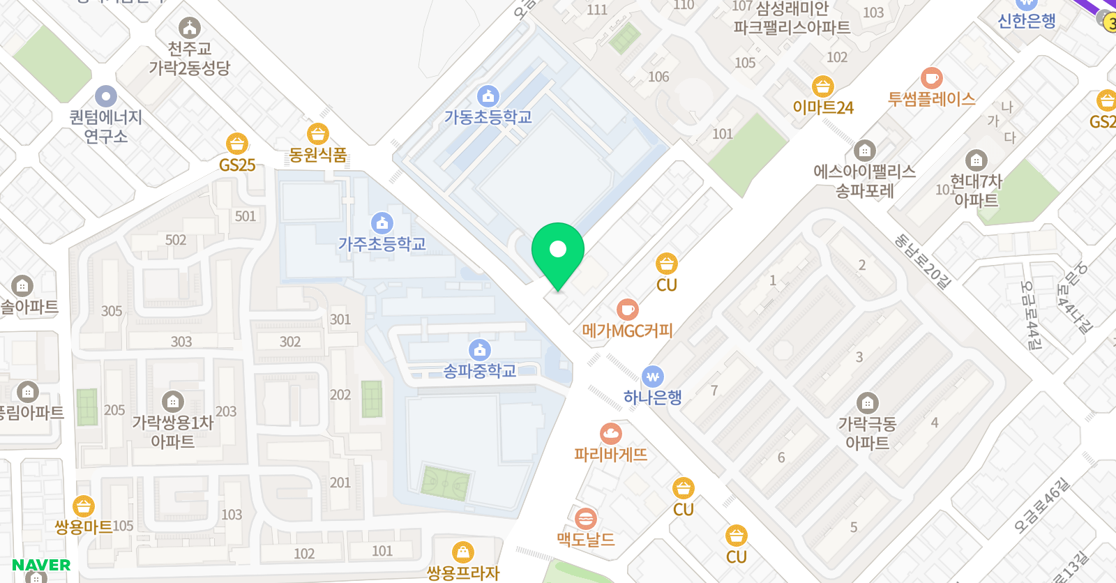 국가대표 가동 태권도장 위치