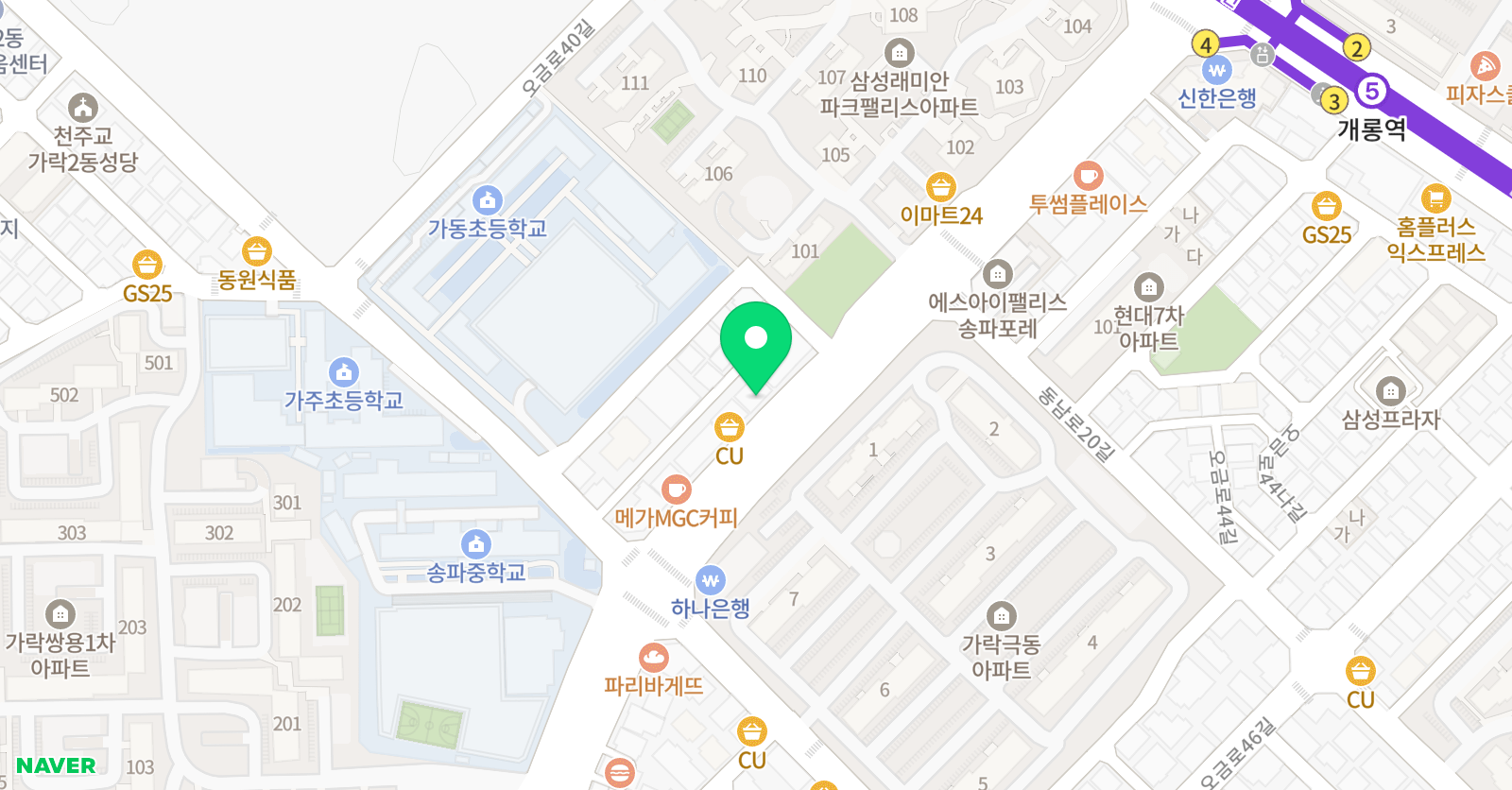 씨앤씨개롱 아트캠퍼스 미술교습소 위치