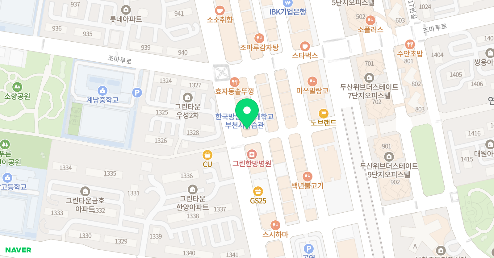 더스터디 학원 부천캠퍼스 위치