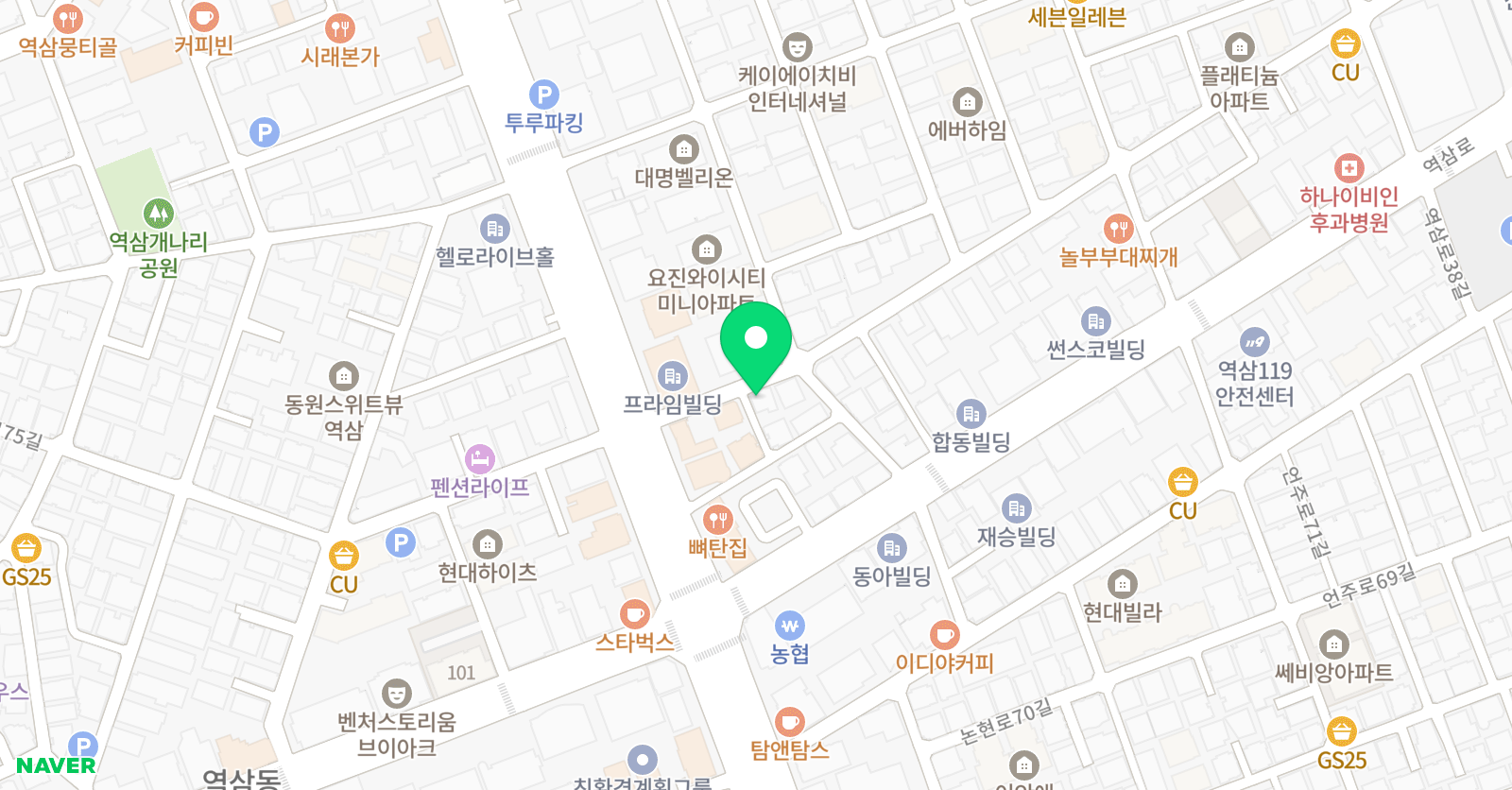 강남아크로바틱마샬아츠트릭킹 팀블레이즈 역삼점 위치