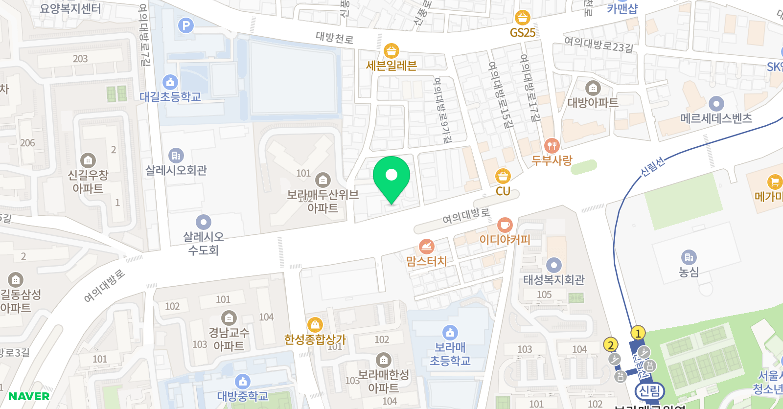 동작모아 수학전문학원 위치