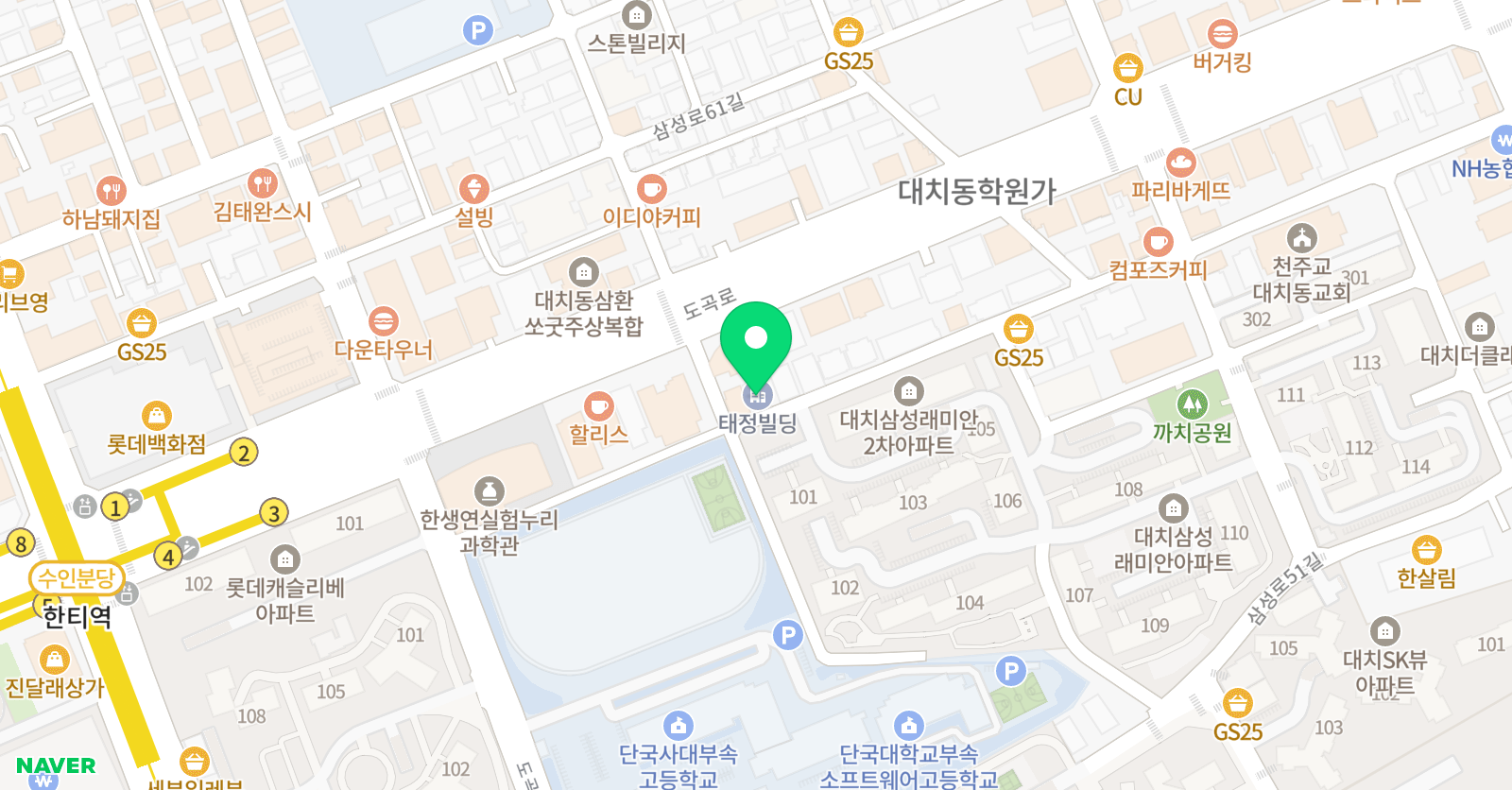 청담 어학원 대치브랜치제2지점 위치
