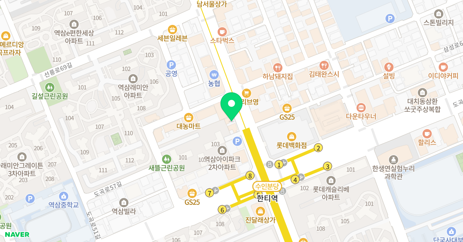 대치동셈 수학 위치