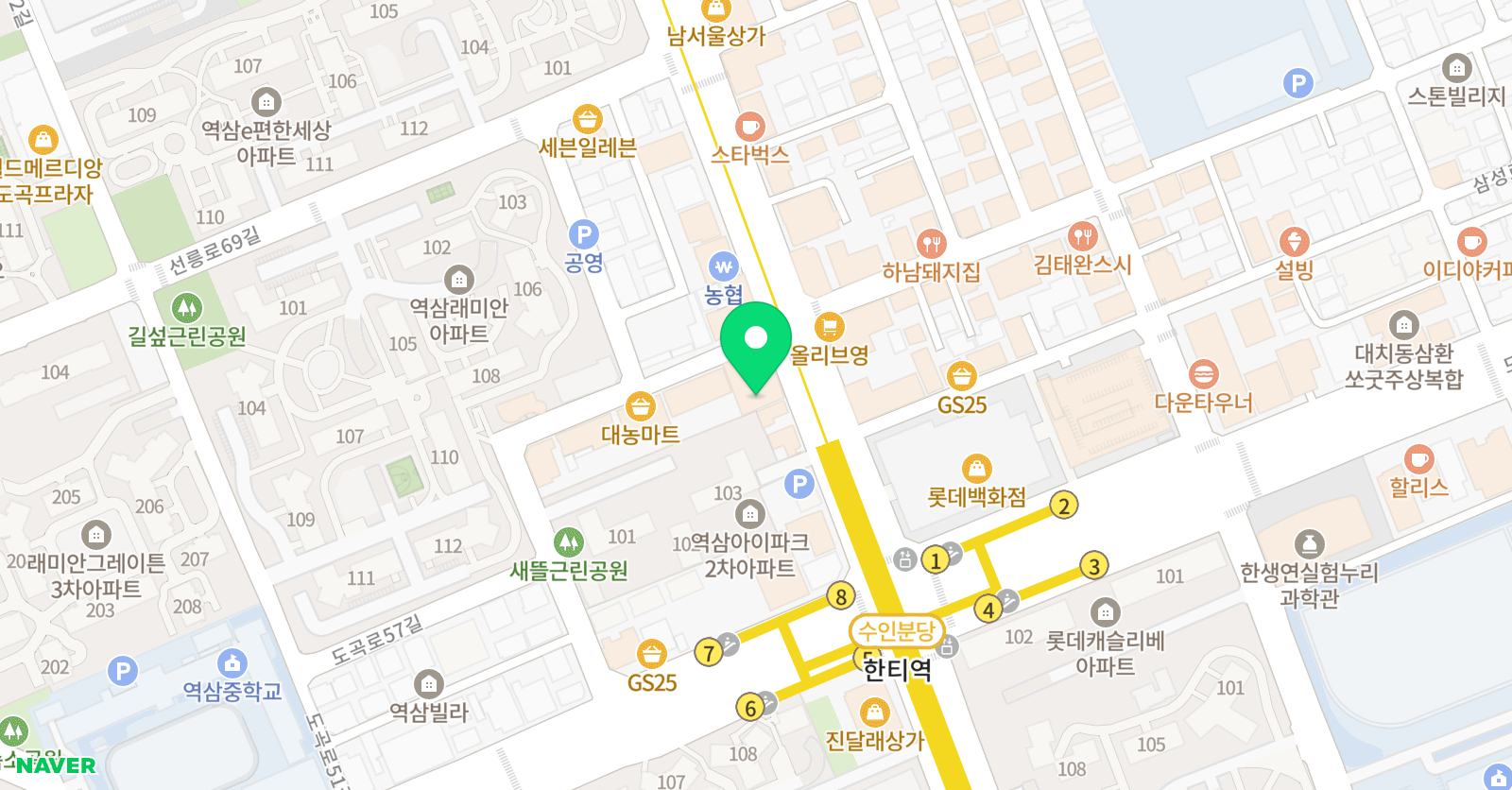 씨앤씨 미술학원 강남캠퍼스 위치