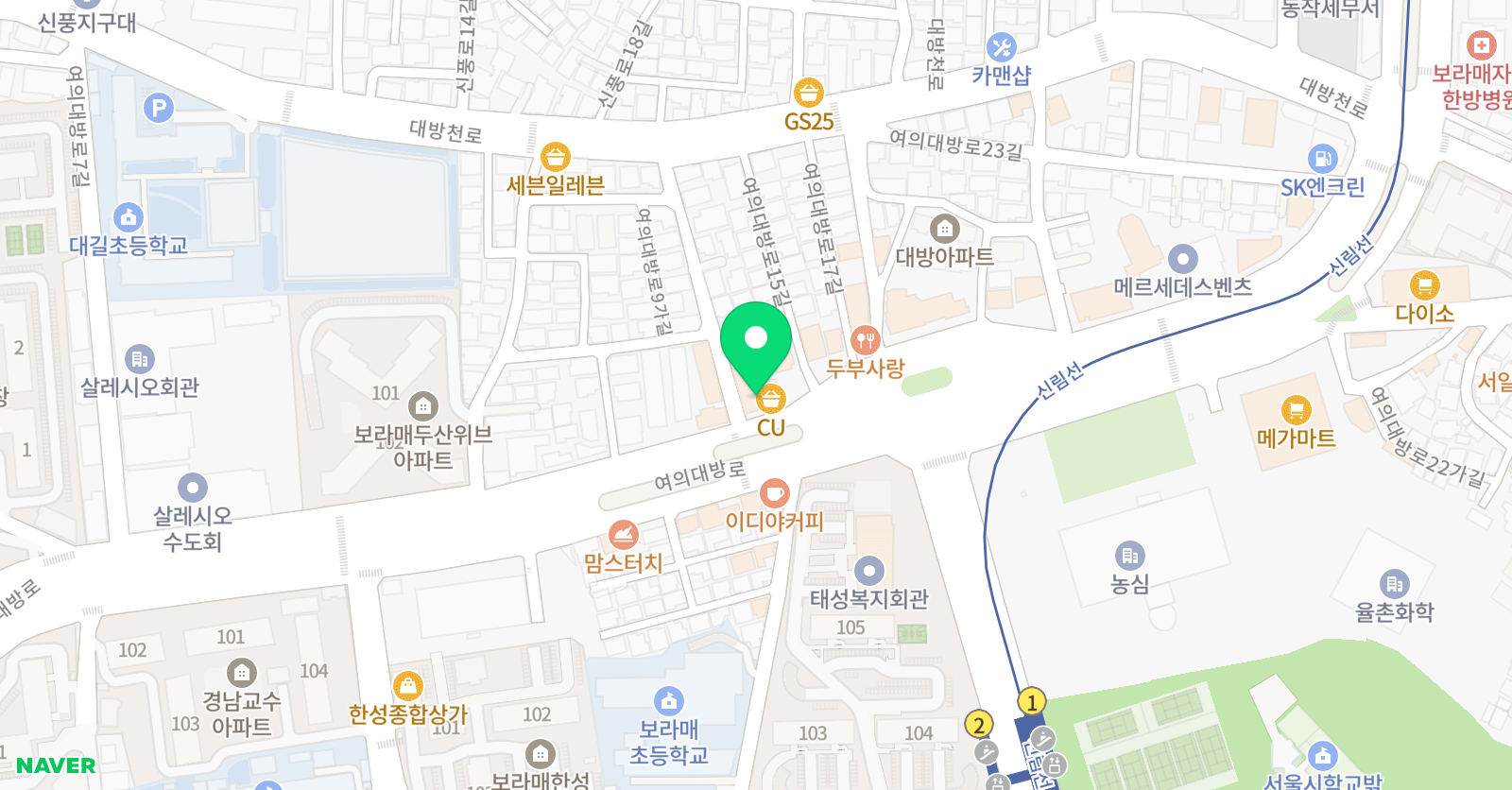 보라매 유투엠 수학학원 위치
