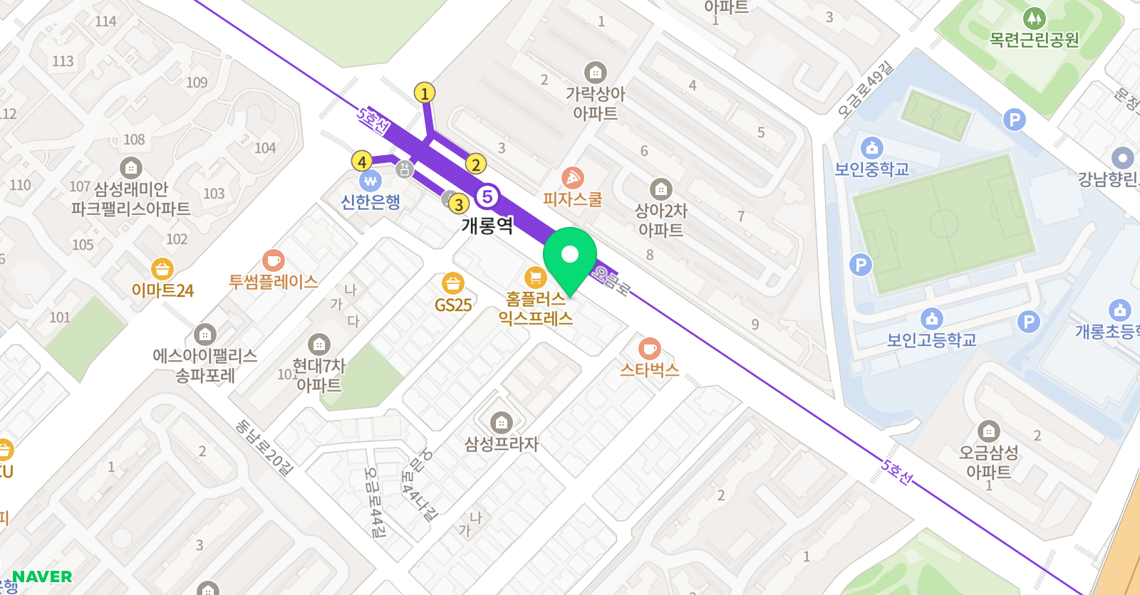 씨앤씨 미술학원 개롱캠퍼스 위치