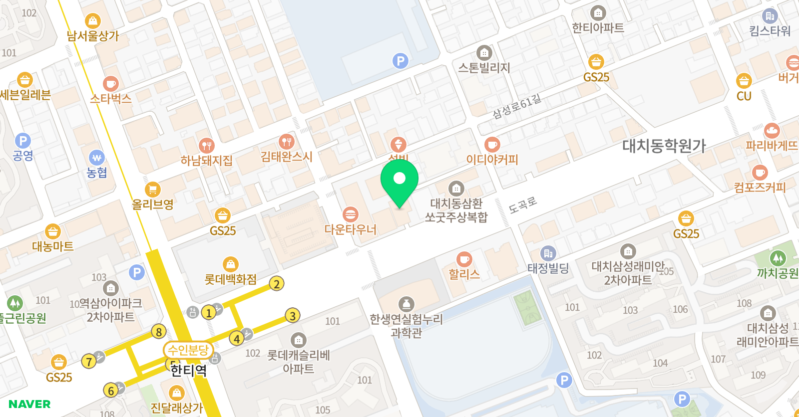 산김영준 국어논술전문학원 대치본원 위치