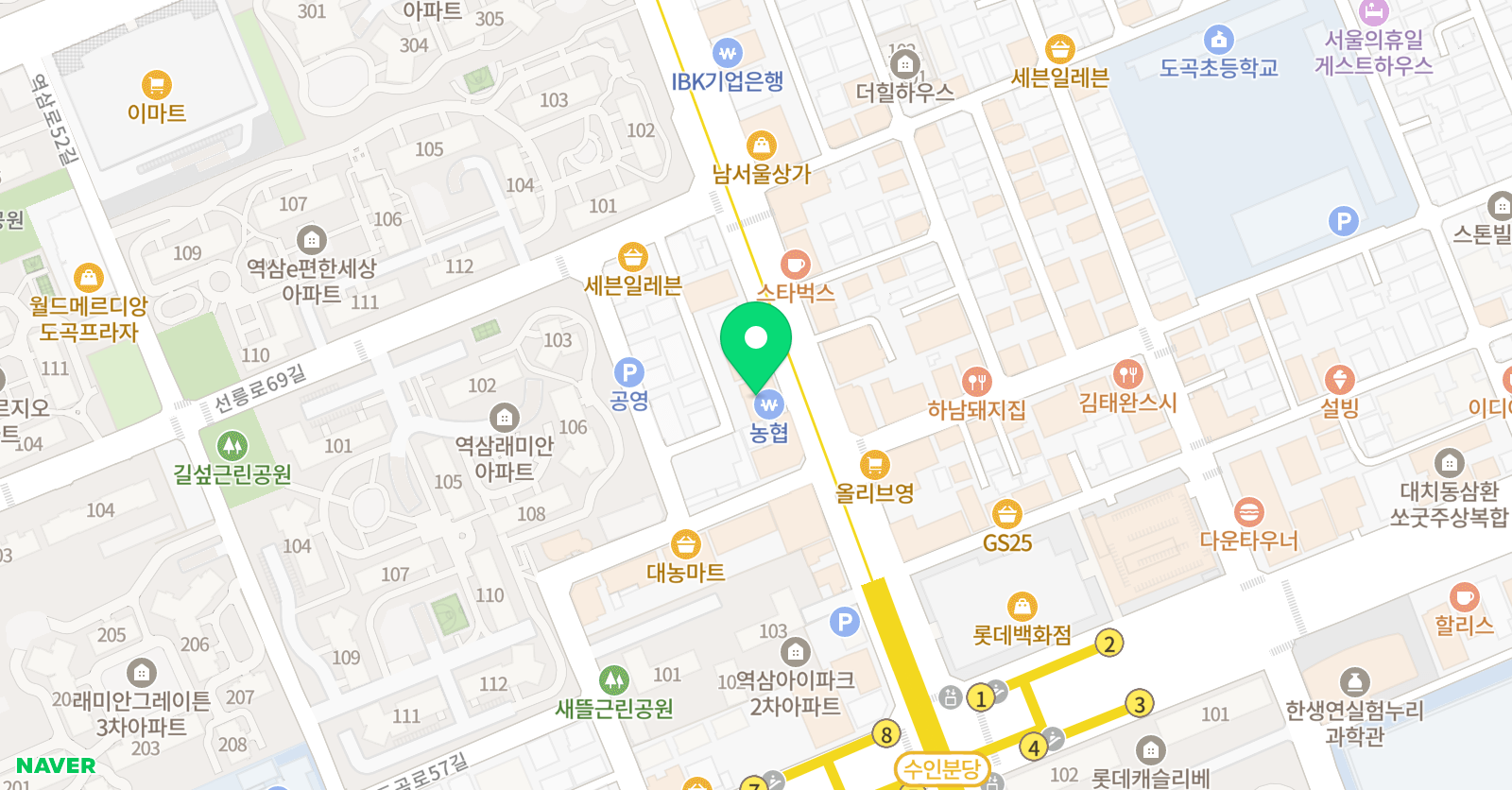 띵크앤리드 영어학원 대치점 위치