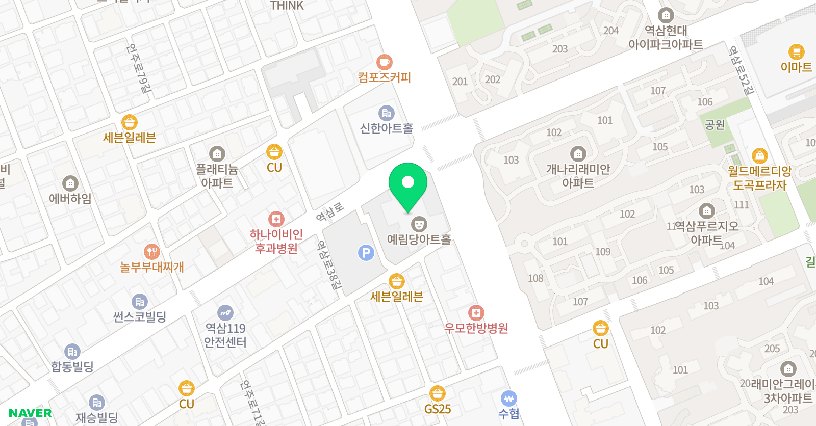 오르다샘앤클래스 강남점 위치