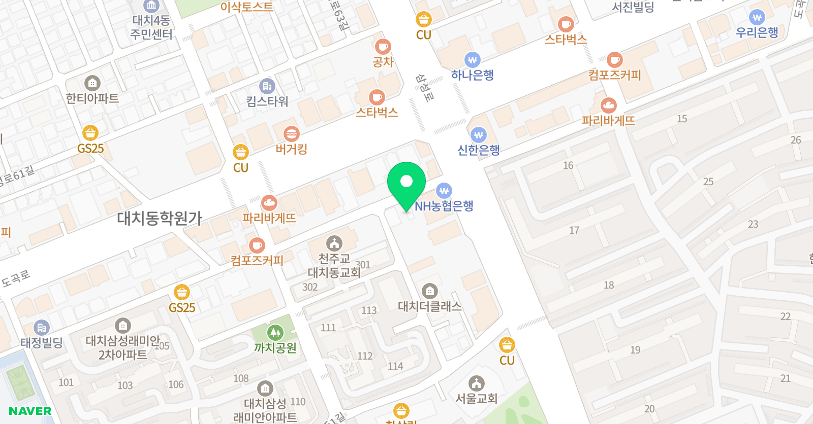 케이비즈 수학과학 대치 1관 위치