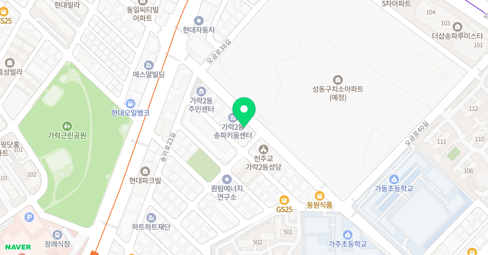 국가대표품다 태권도장 위치