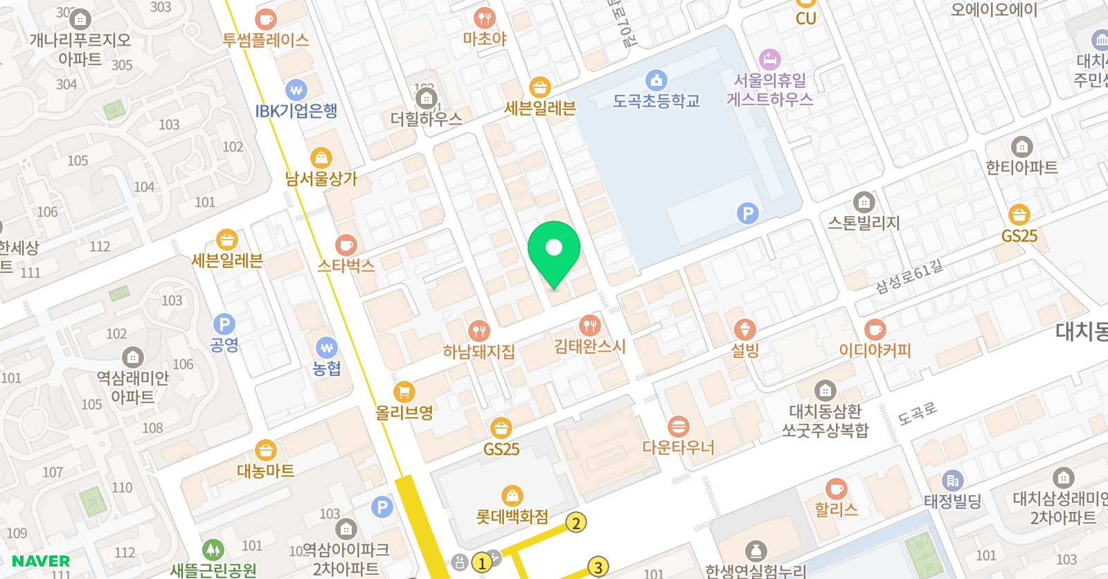 수학깡패 학원 위치