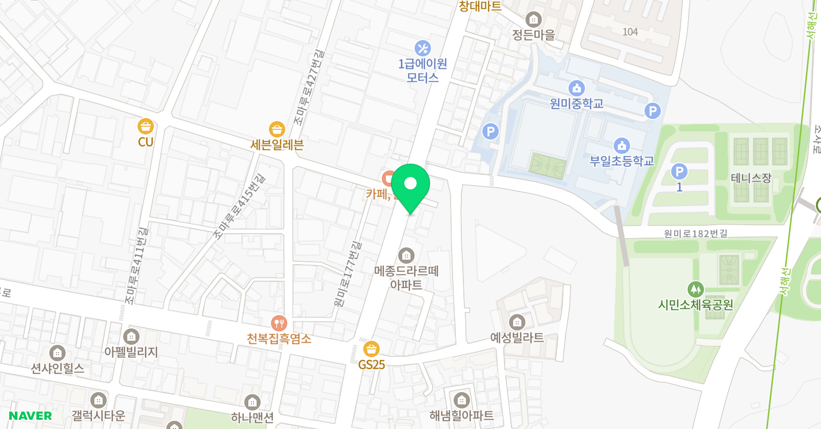 정도 태권도 위치