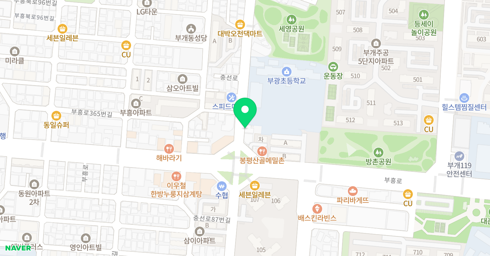 홍인 태권도장 위치