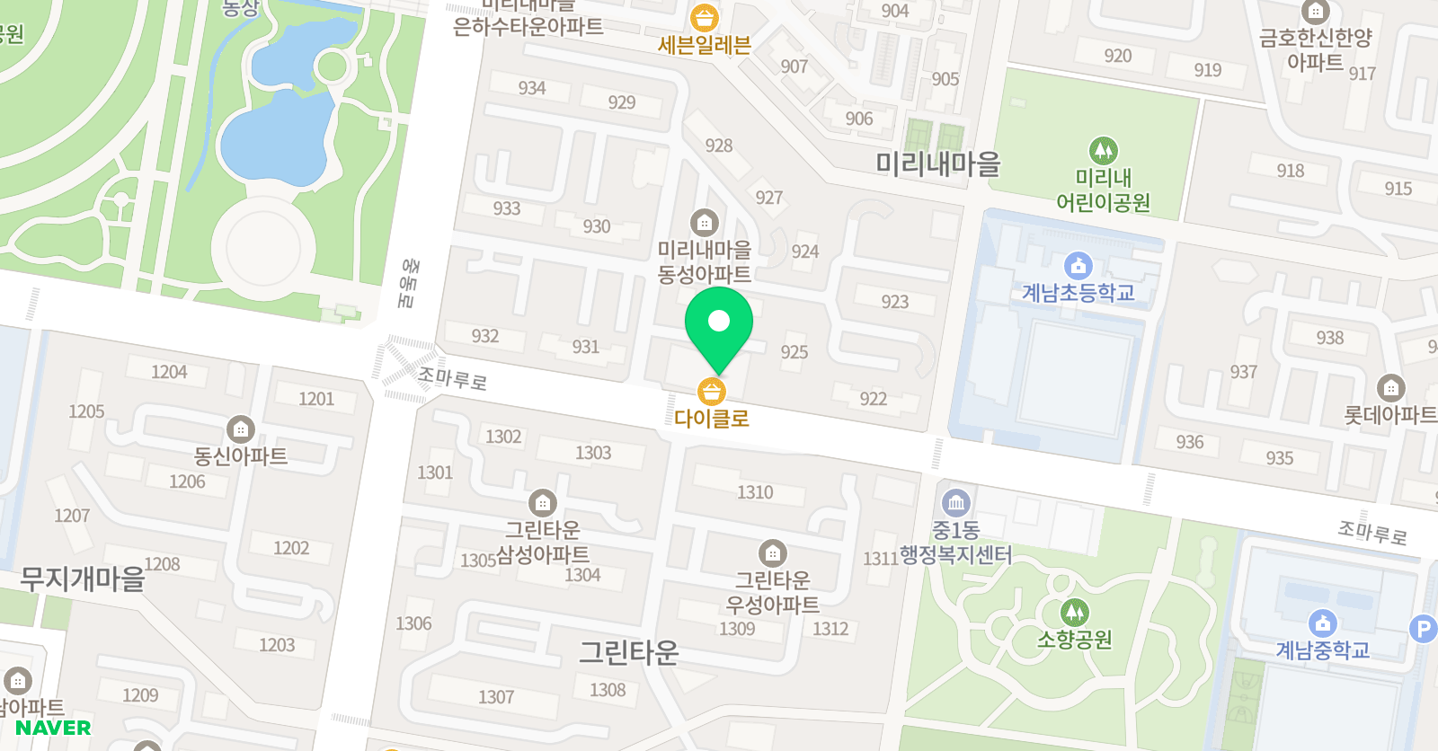 용인대한가림 태권도 위치