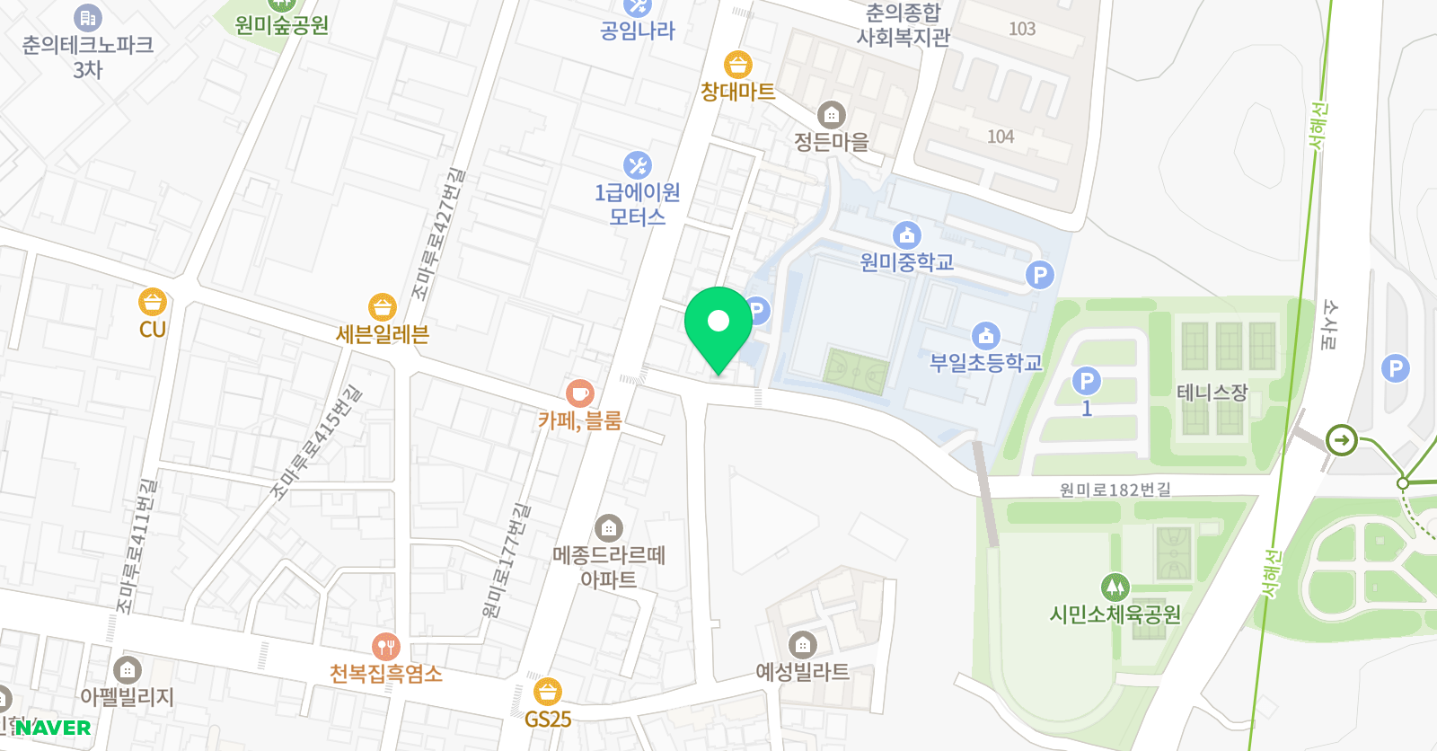 엘리더잼 영어학원 위치