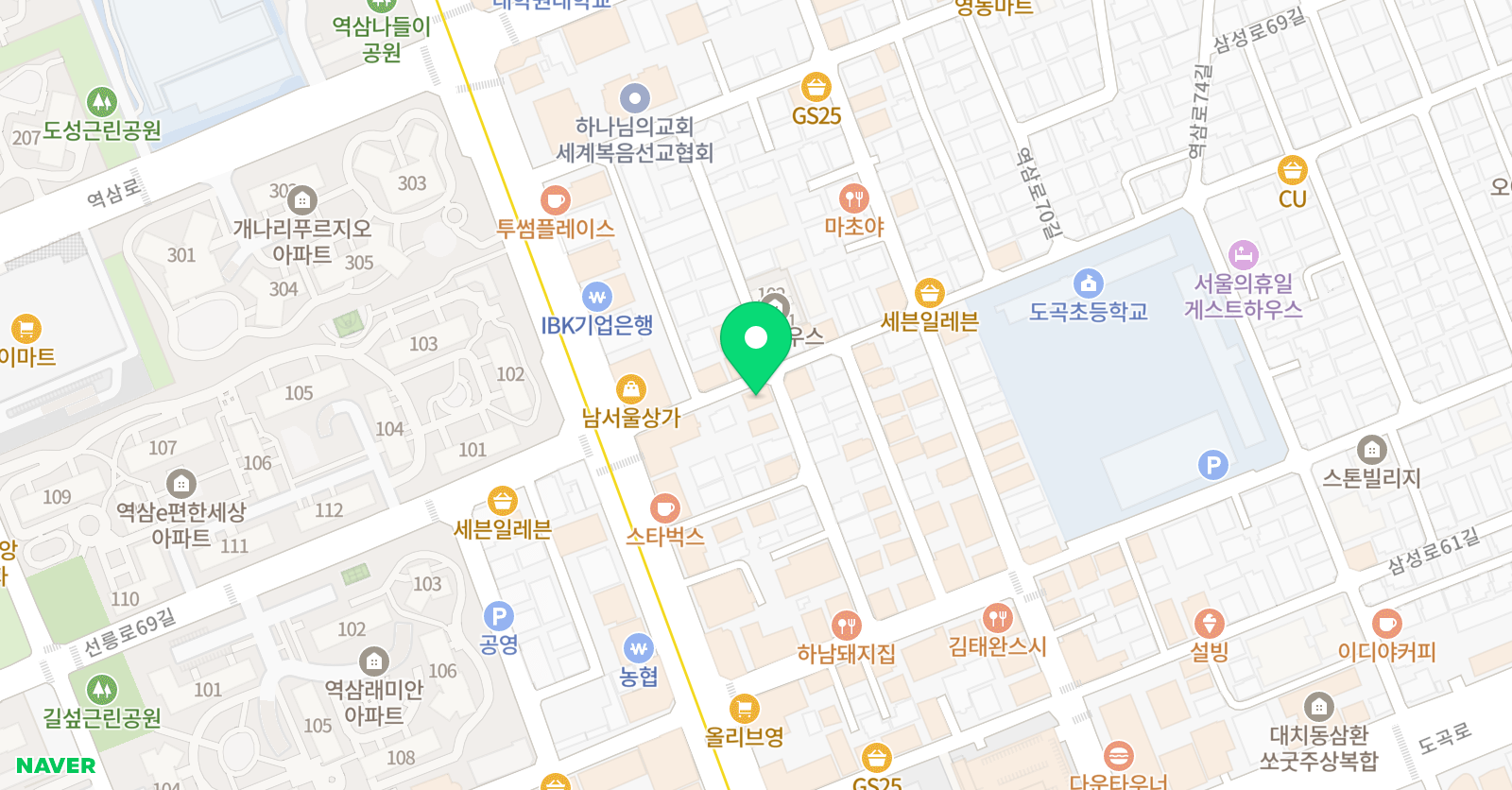 필수학 학원 위치