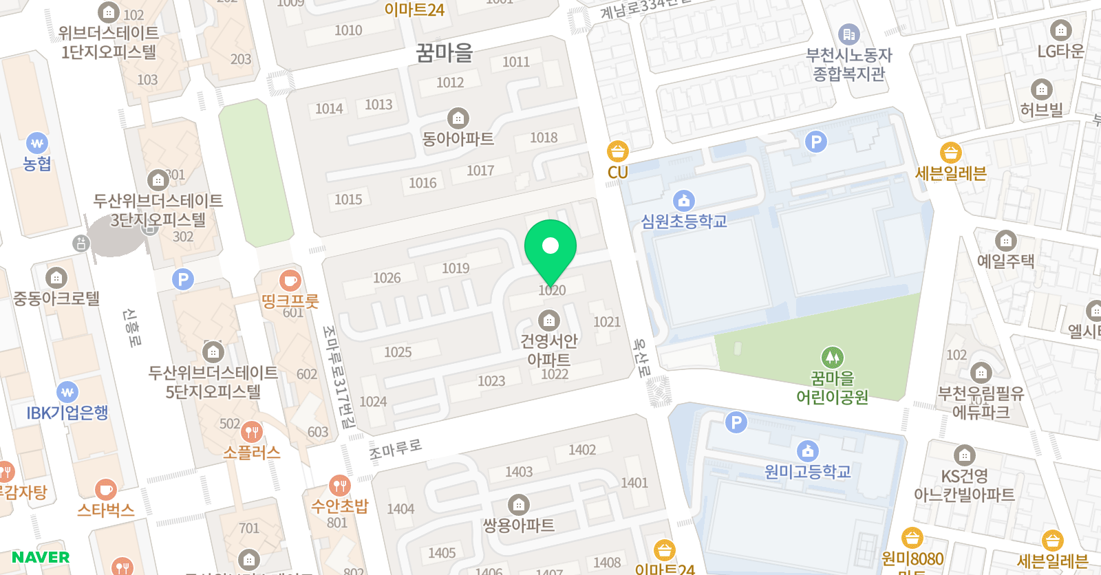 아소비 부천중동꿈마을점 위치