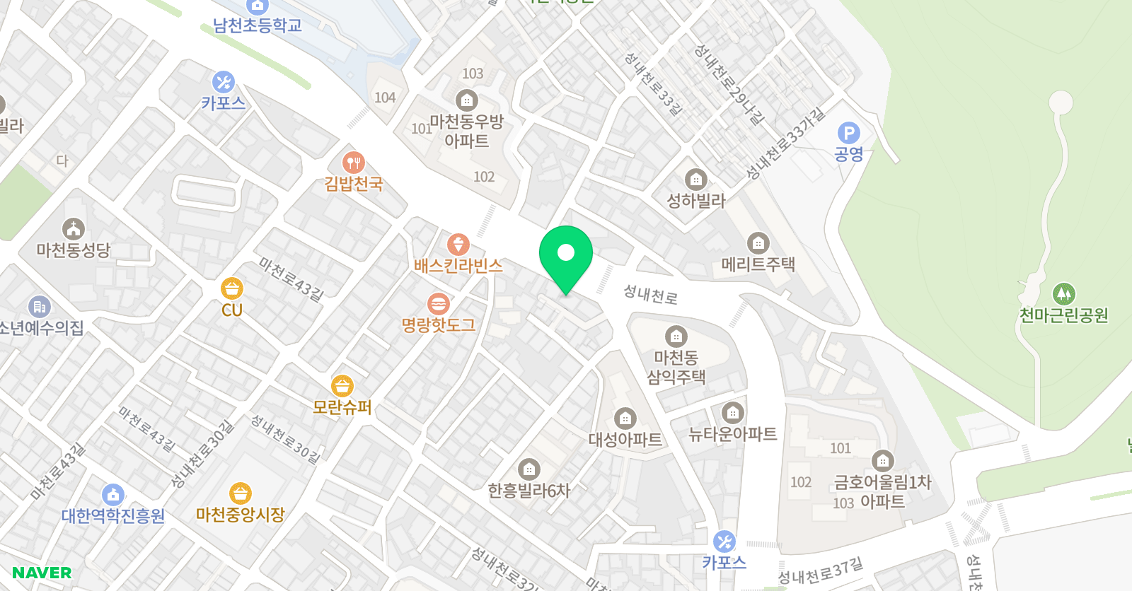삼성 영어 쎈수학러닝센터 마천학원 위치
