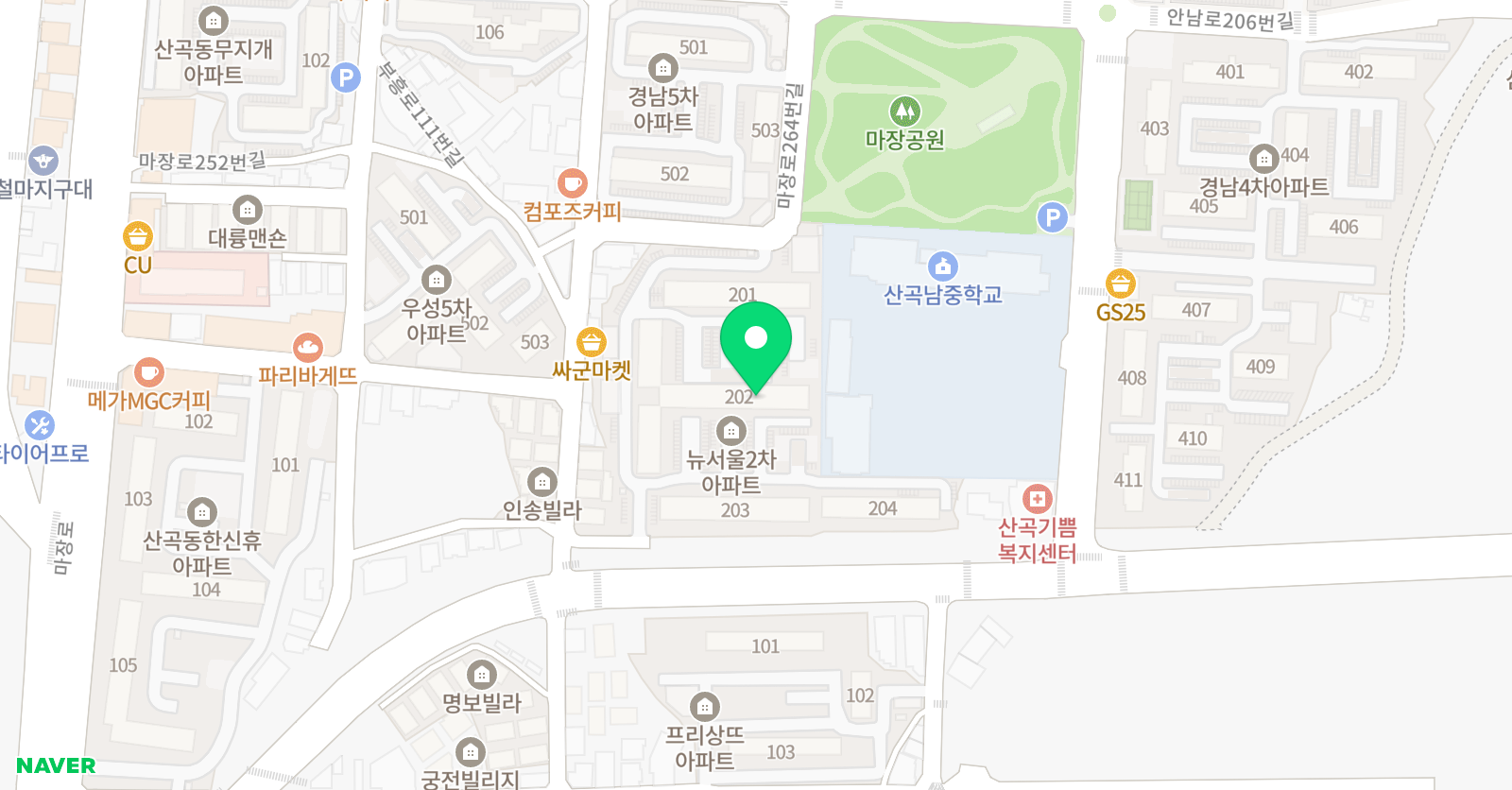 기탄 사고력교실 산곡뉴서울2차점 위치